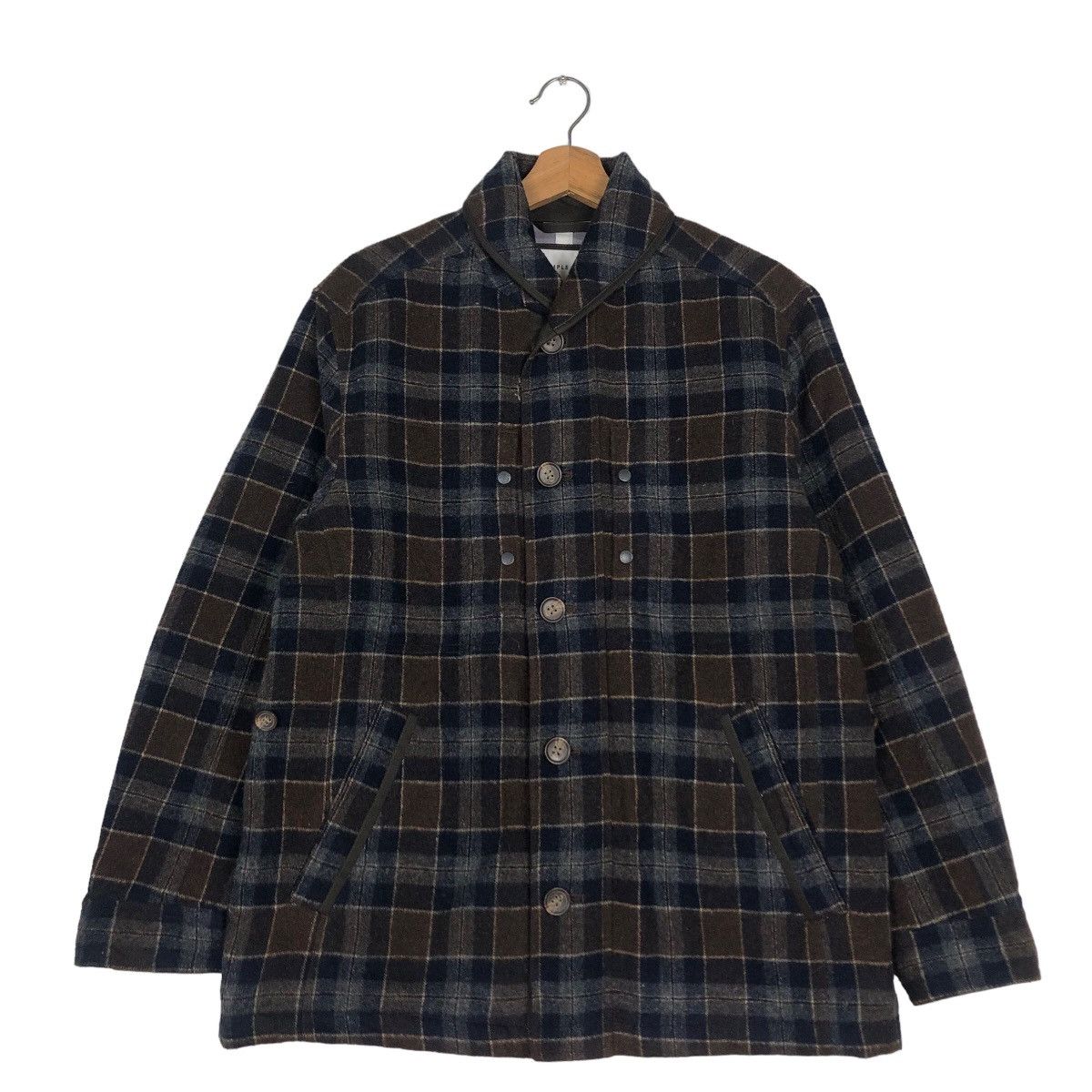 Japanese Brand 🔥Vintage Wool Jacket Simple Life Tartan Design Issey Miyake Size US L / EU 52-54 / 3 - 1 Thumbnail