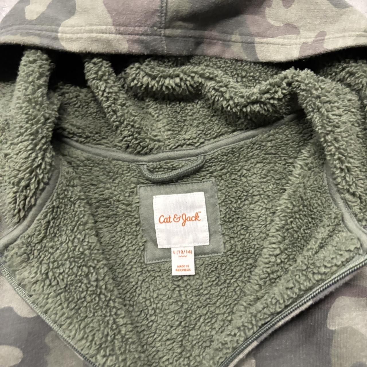 Japanese Brand × Vintage Crazy Vintage Y2K/2000s Grunge Camo Skater Sherpa Lined Zip Up Hoodie! Size L / US 10 / IT 46 - 6 Thumbnail