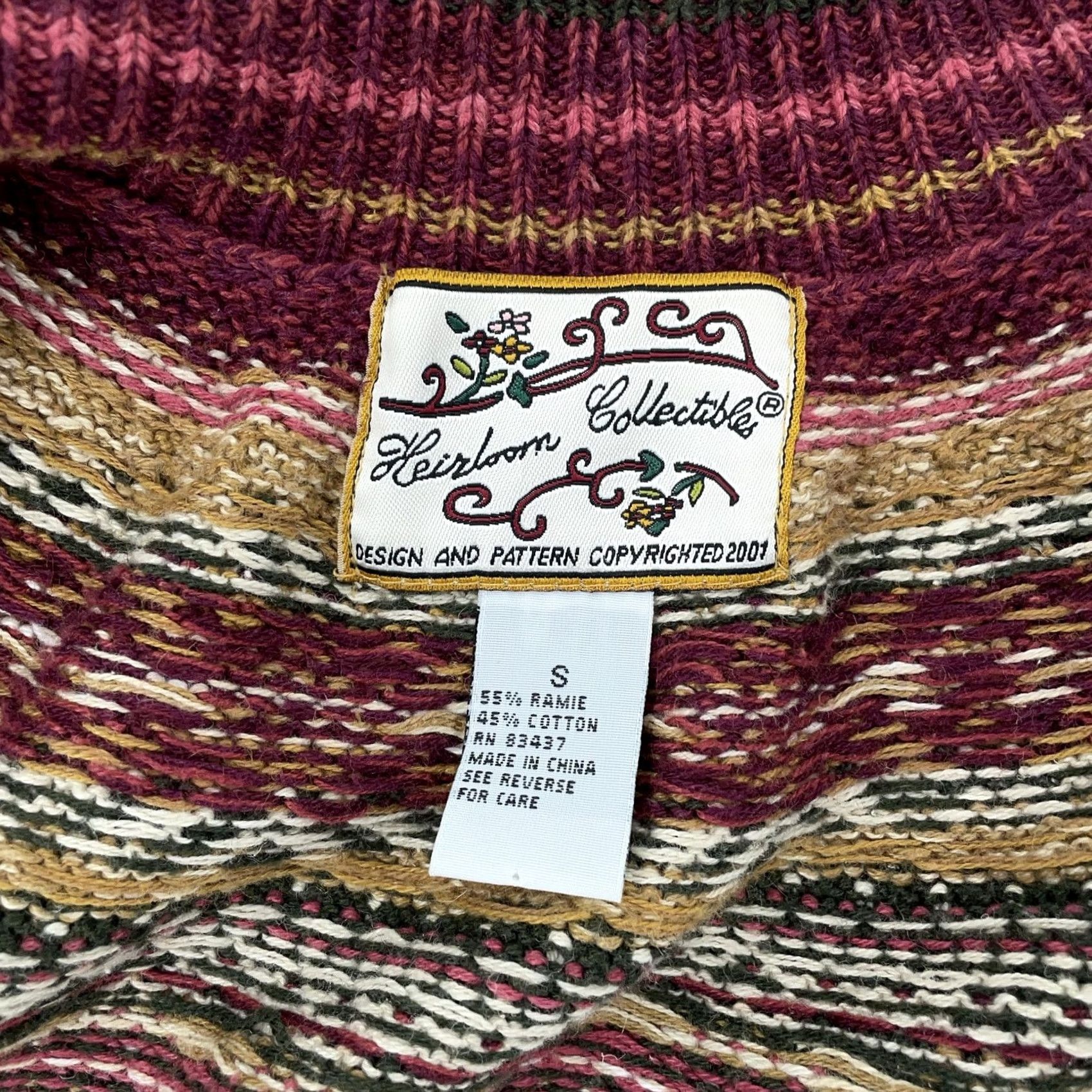Vintage VINTAGE Heirloom Collectibles Cardigan Sweater Womens XS ZIP Fair Isle Red Knit Long Sleeve Mock Neck Raglan Sleeve Full Zip Autumn Winter 90s Size XS / US 0-2 / IT 36-38 - 8 Thumbnail