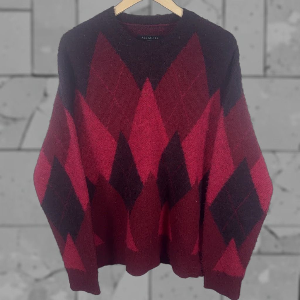 AllSaints Sweater Wool Alpaca Blend Mens Size M Oversized Pullover Black