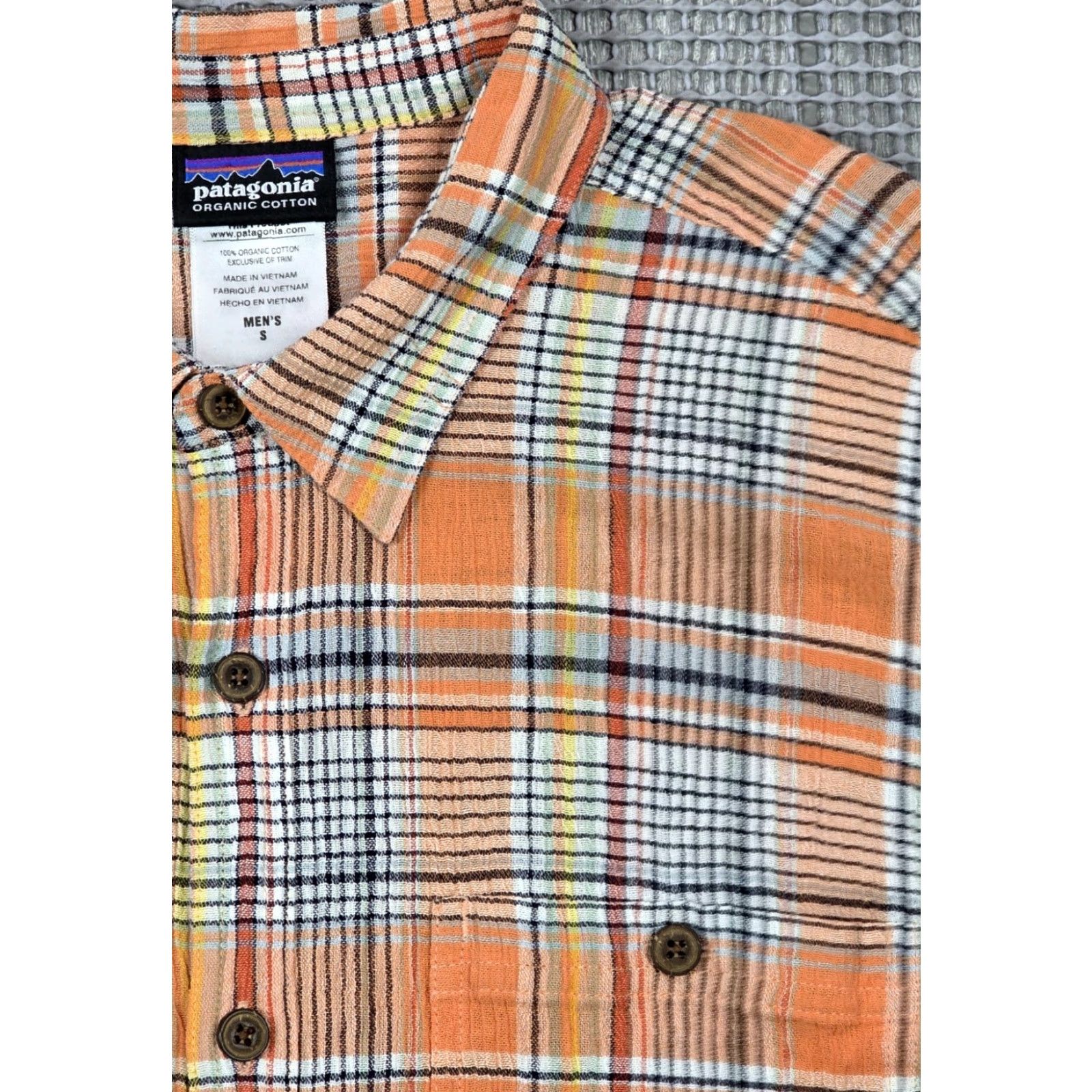 Patagonia Patagonia A/C Lightweight Organic Cotton Button Up Orange Plaid Shirt Men’s S Size US S / EU 44-46 / 1 - 3 Thumbnail