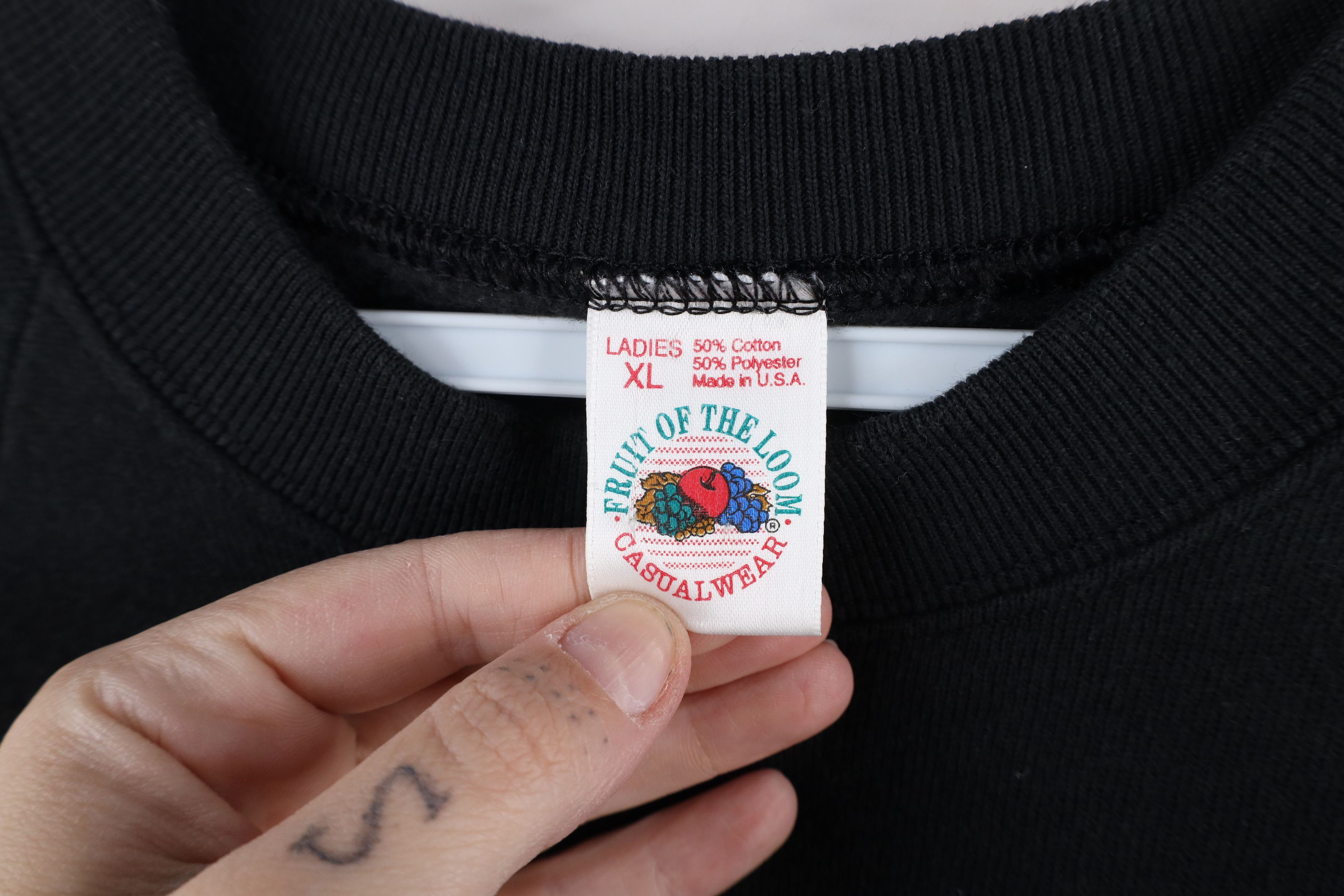 Vintage Vintage 90s Streetwear Blank Crewneck Sweatshirt Black USA Size XL / US 12-14 / IT 48-50 - 6 Thumbnail