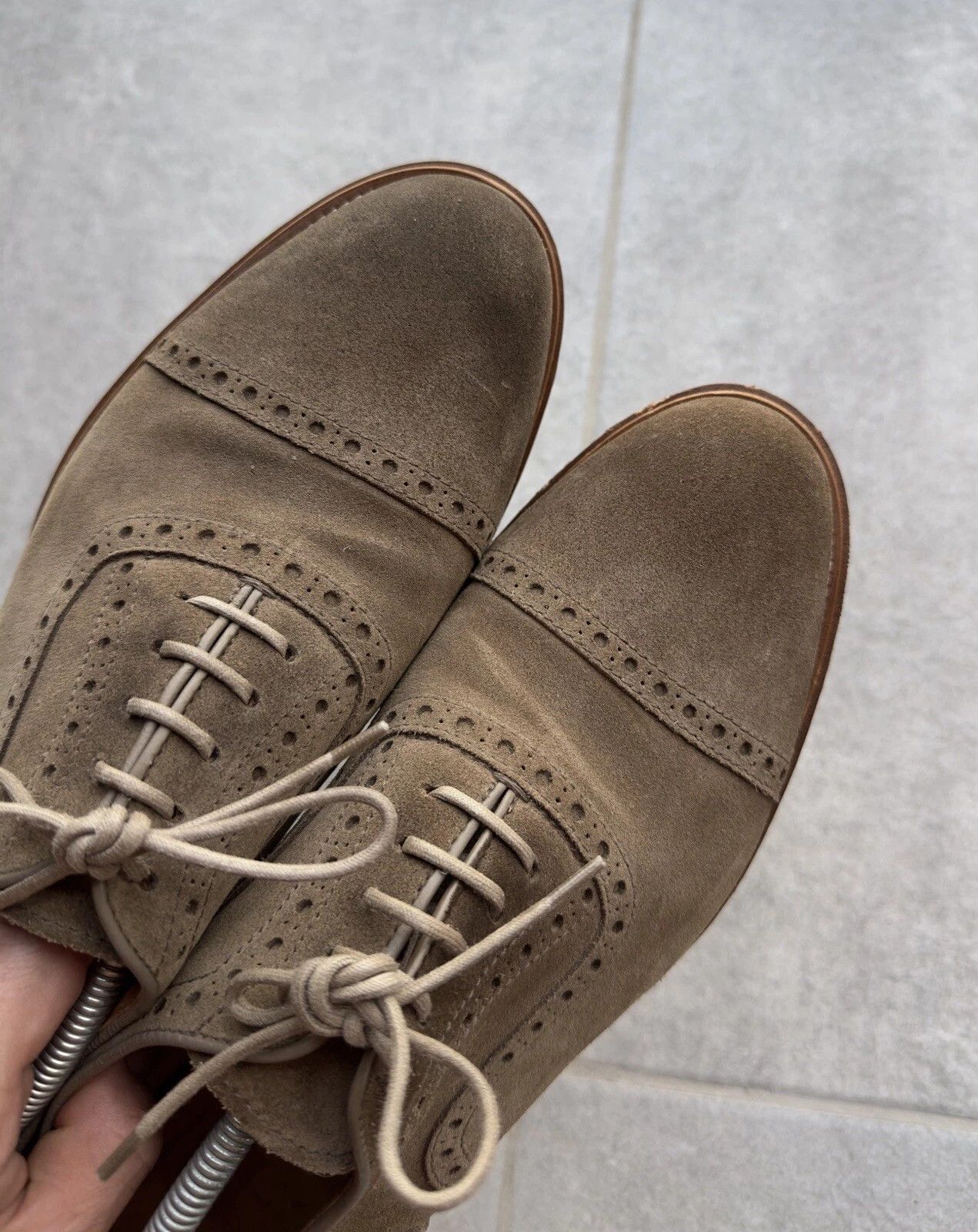 Doucal's Doucal's Doucals Italy Brogue Oxford Mens Dress Shoes Suede Size US 11 / EU 44 - 3 Thumbnail