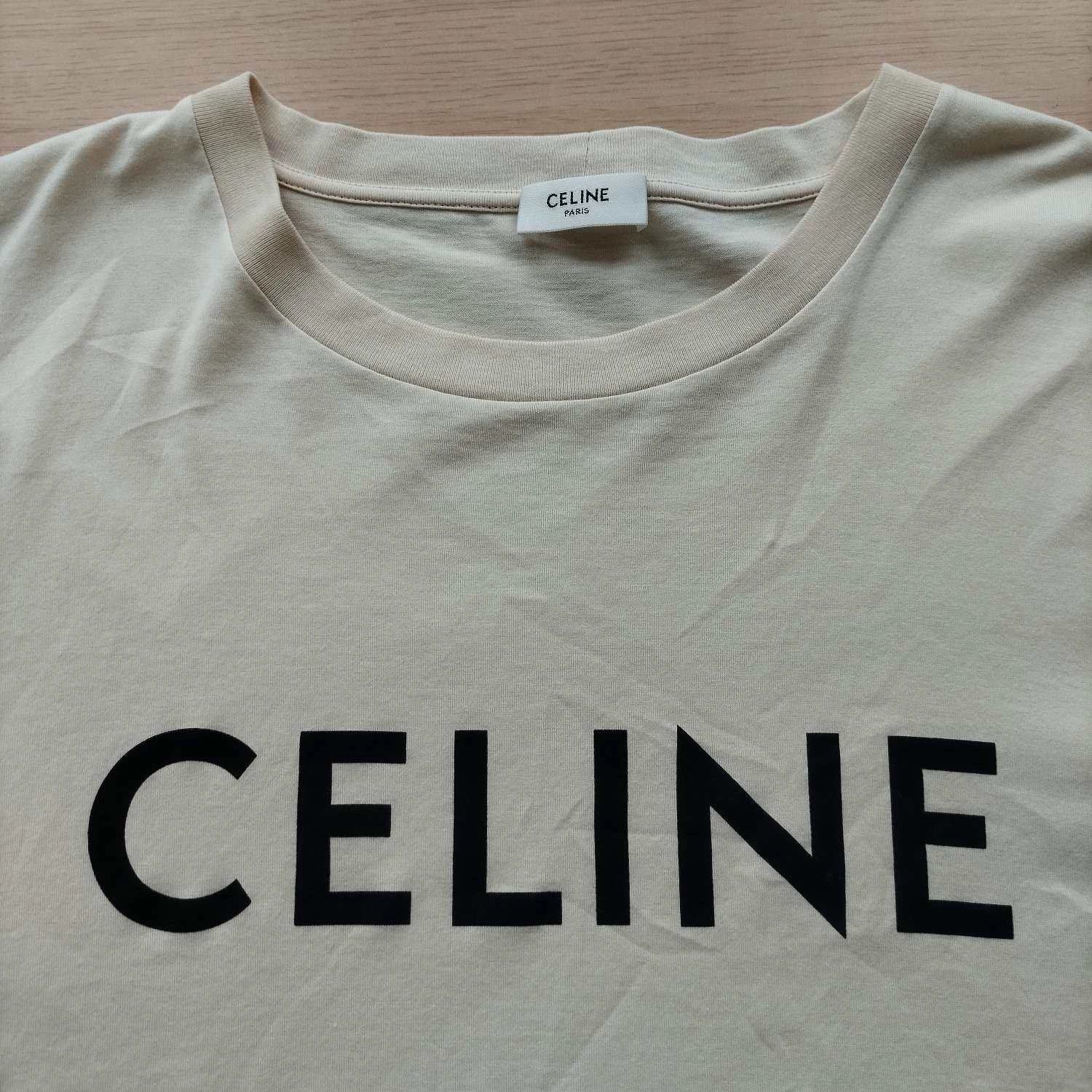 Celine CELINE SS21 logo crewneck crop top women's taupe L Size L / US 10 / IT 46 - 3 Thumbnail