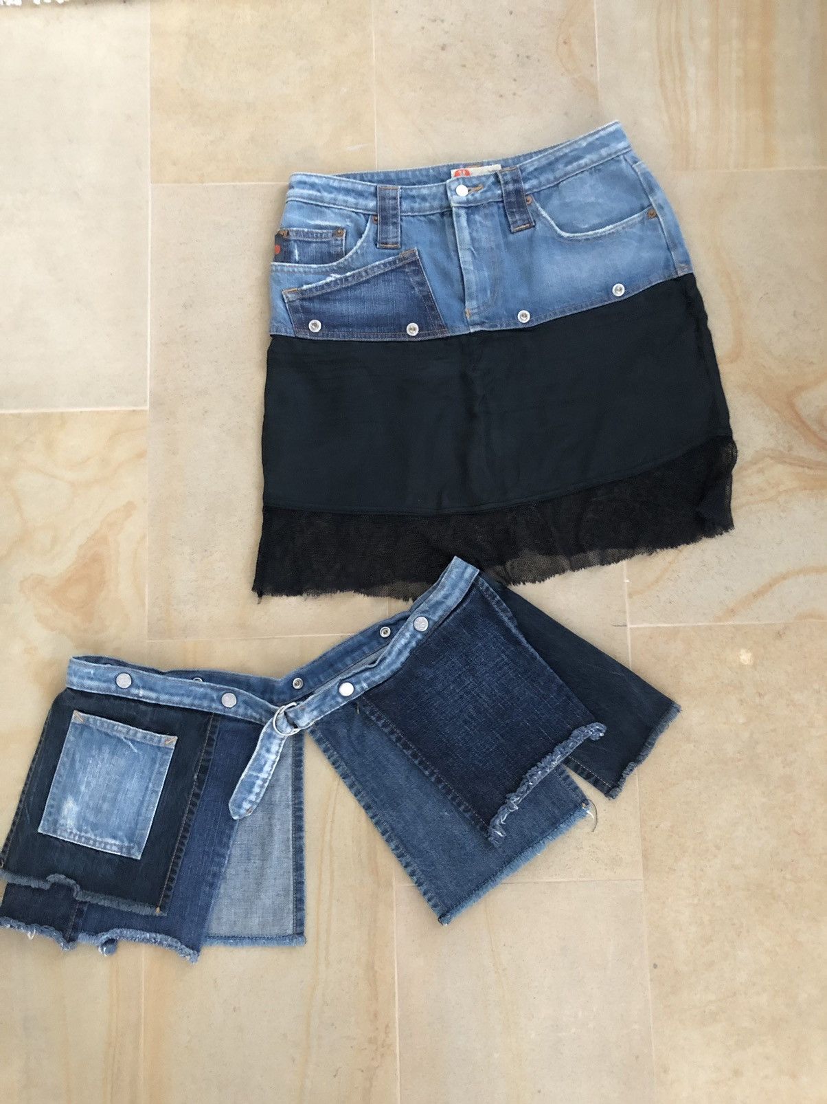 Designer × Japanese Brand × Michiko Koshino RARE MICHIKO KOSHINO DENIM SKIRT Size 27" / US 4 / IT 40 - 3 Thumbnail