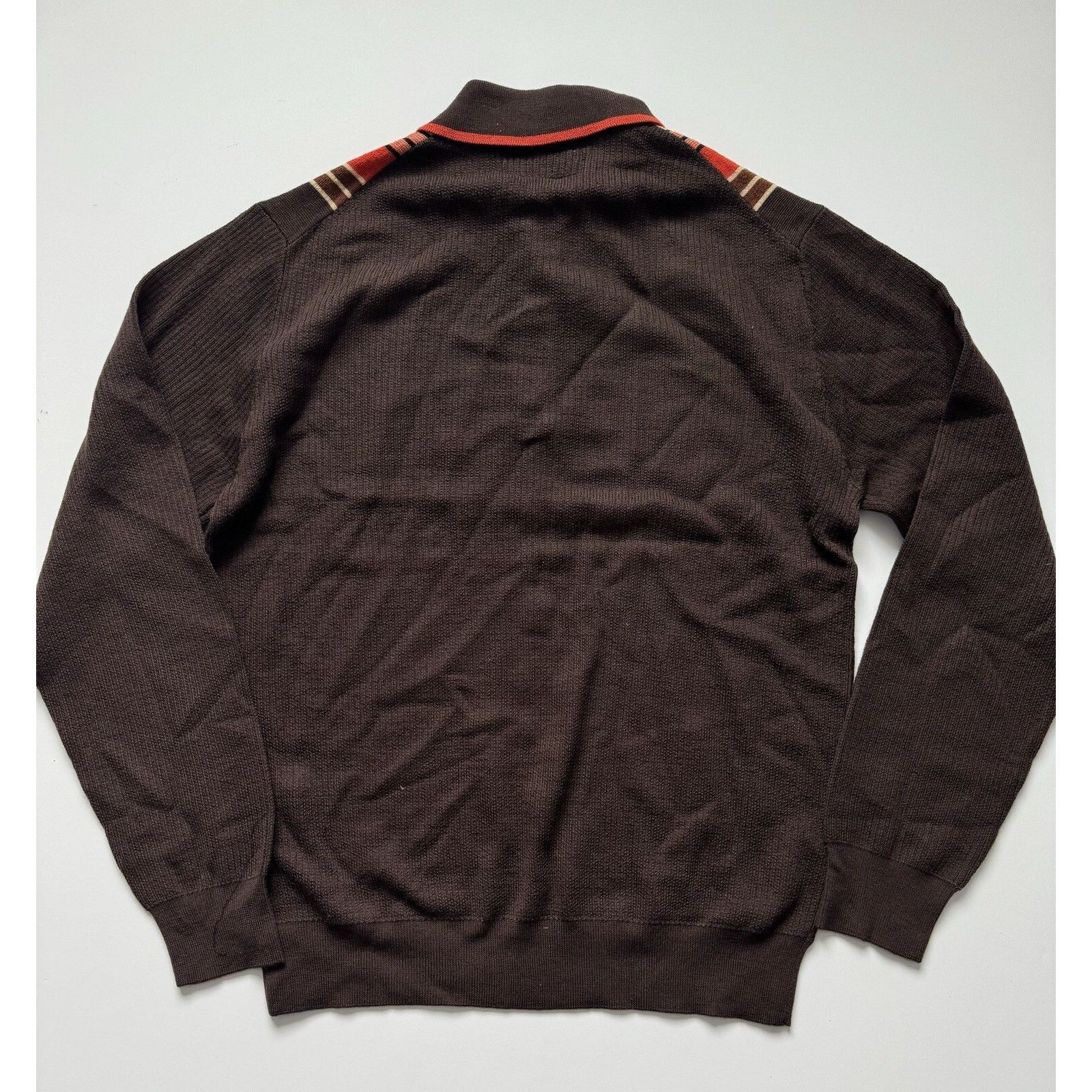 Beams Plus BEAMS PLUS Knit Polo Stripe in Dark Brown Small NWT Size US S / EU 44-46 / 1 - 3 Thumbnail
