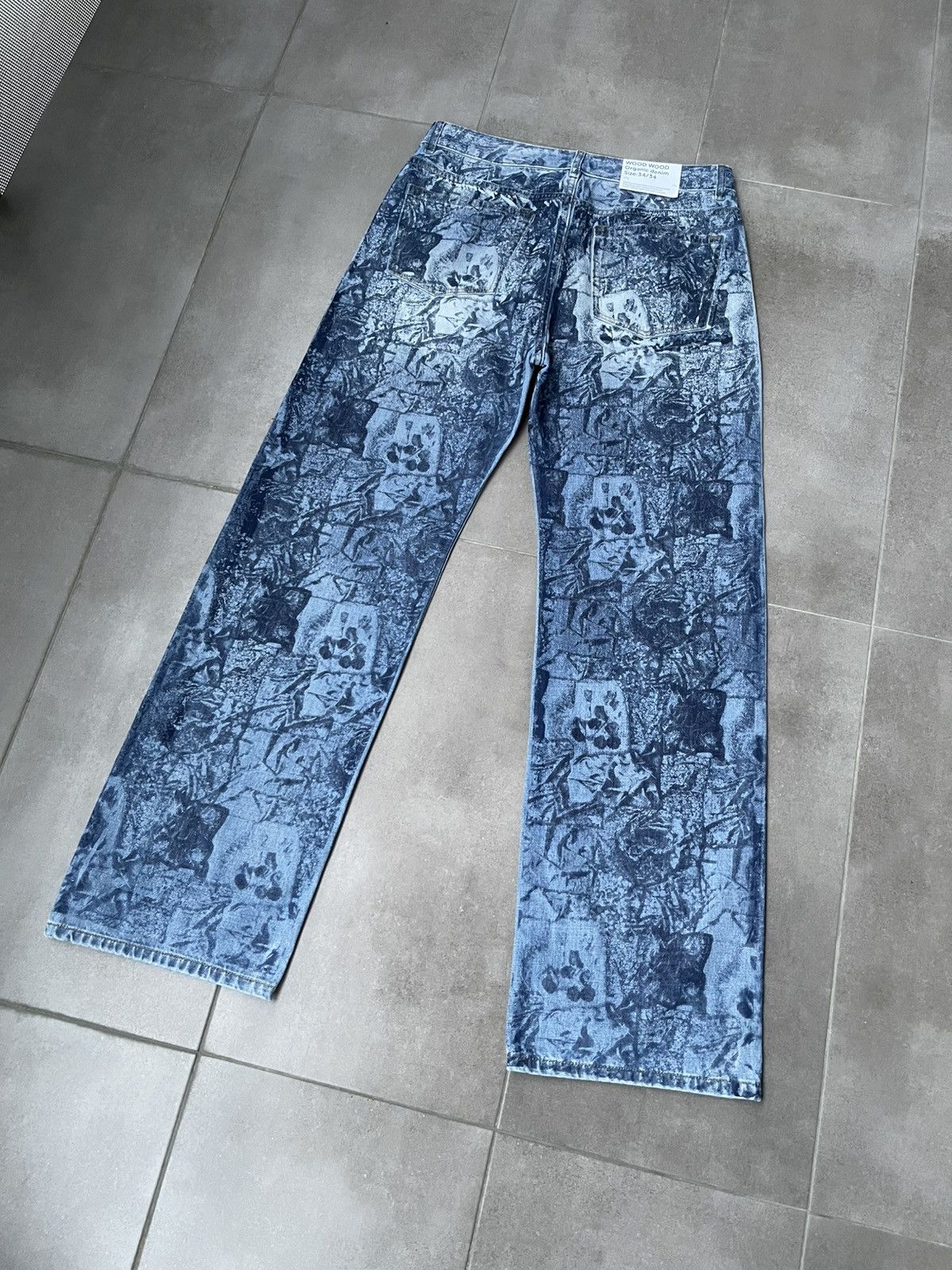 Wood Wood !DS! SS24 Wood Wood Paulo Loose Leg Floral Wash Denim Pants Size US 32 / EU 48 - 15 Thumbnail