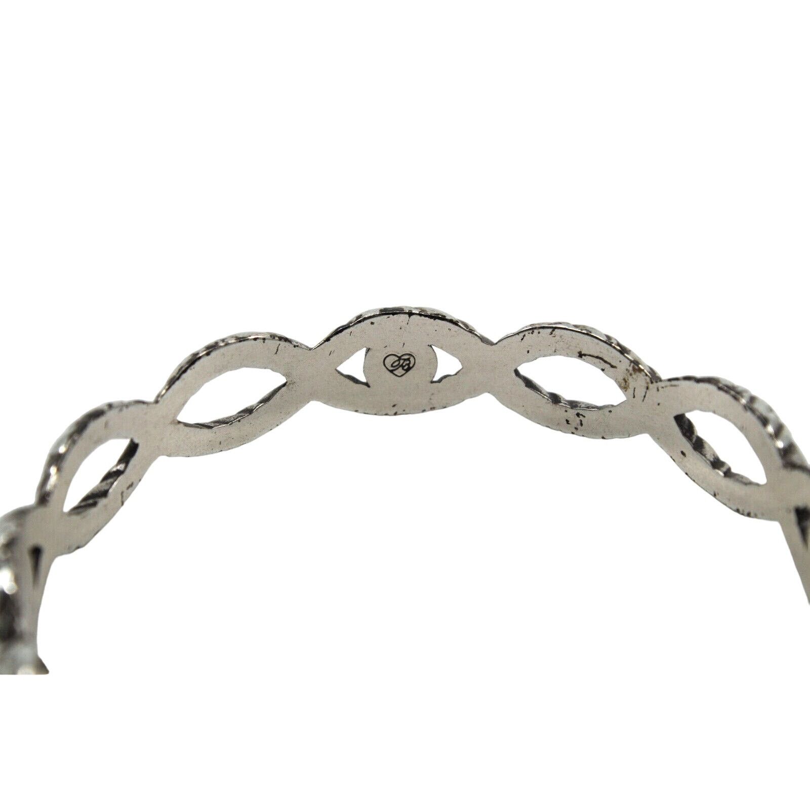 Brighton Brighton Silver-Tone Open Woven Crystals Bangle Bracelet Size ONE SIZE - 4 Thumbnail