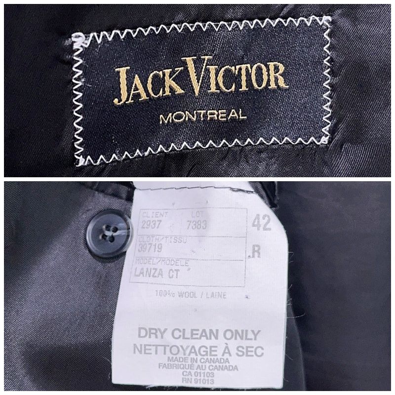 Jack Victor Jack Victor Wool Windowpane Suit Charcoal Gray Men 42R 36x29 Size 42R - 13 Thumbnail
