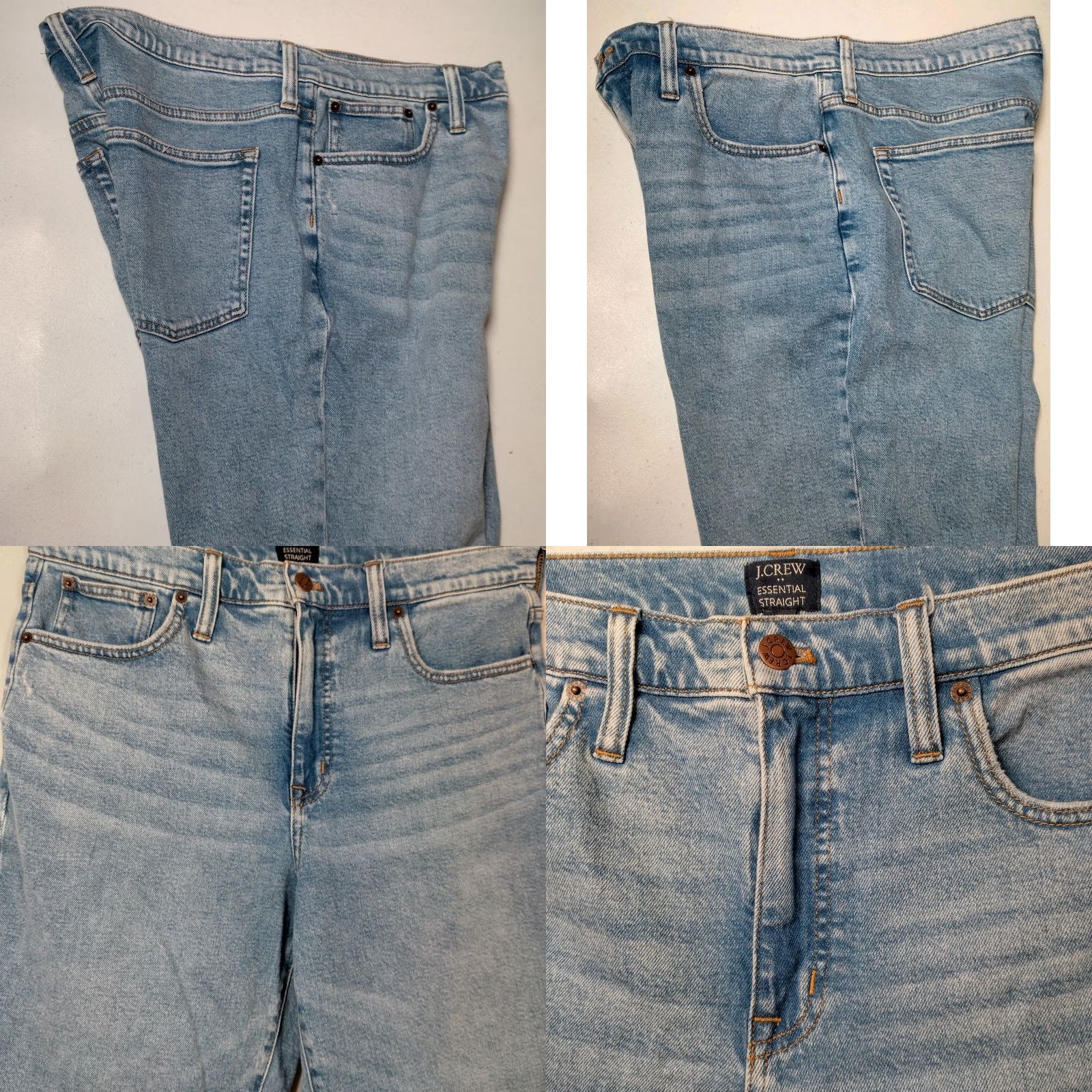 J.Crew J.CREW Essential Straight Leg Jeans 31 T Tall Light Wash Blue Denim Frayed Jeans 5-Pocket Design Womens Regular 31 Tall Frayed Distressed Denim Size 24" / US 00 / IT 34 - 9 Thumbnail