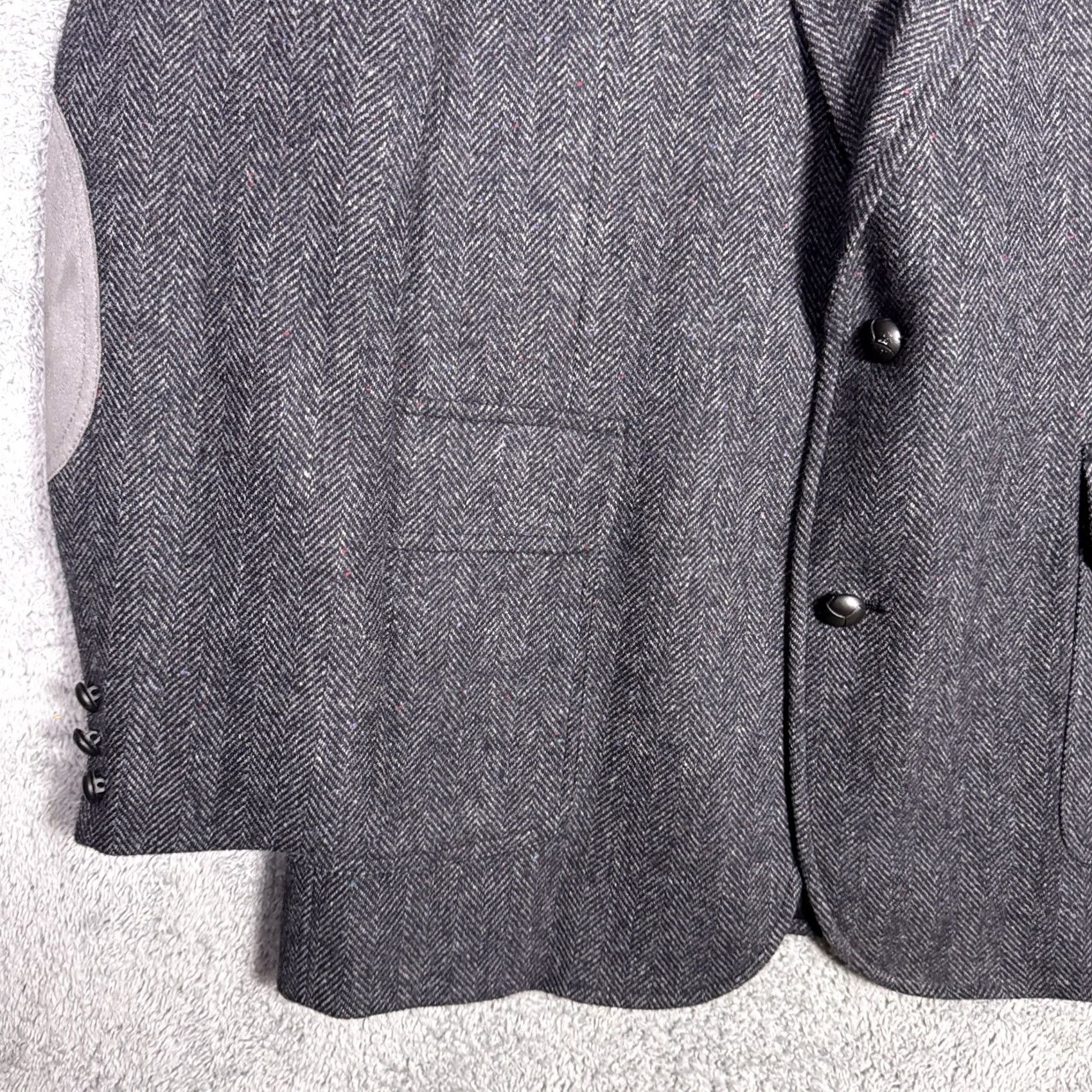 Pendleton Pendleton Blazer Men 44L Wool Tweed Vintage USA Geometric 80s 90s Notch Lapel Regular Single-Breasted 2-Button Chest 44 in Gray Size 44R - 3 Thumbnail