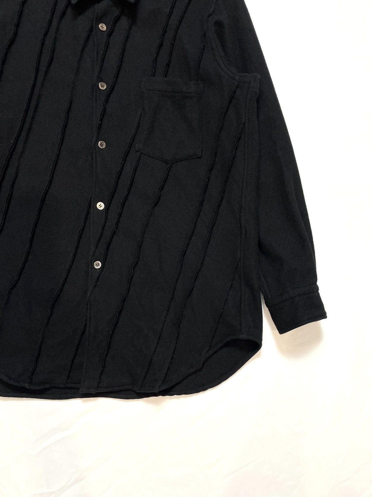 Comme des Garcons Homme A/W 2000 COMME des GARCONS HOMME Diagonal Cut Wool Shirt Size US M / EU 48-50 / 2 - 5 Thumbnail