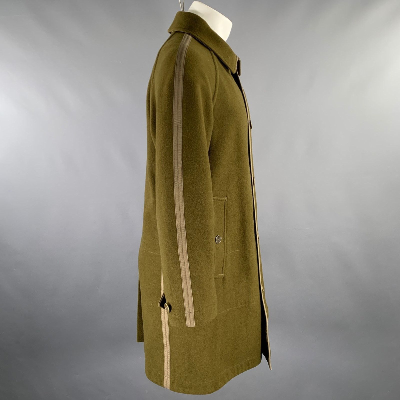 Burberry BURBERRY Size S Green Solid Wool Reversible Coat Size US S / EU 44-46 / 1 - 3 Thumbnail