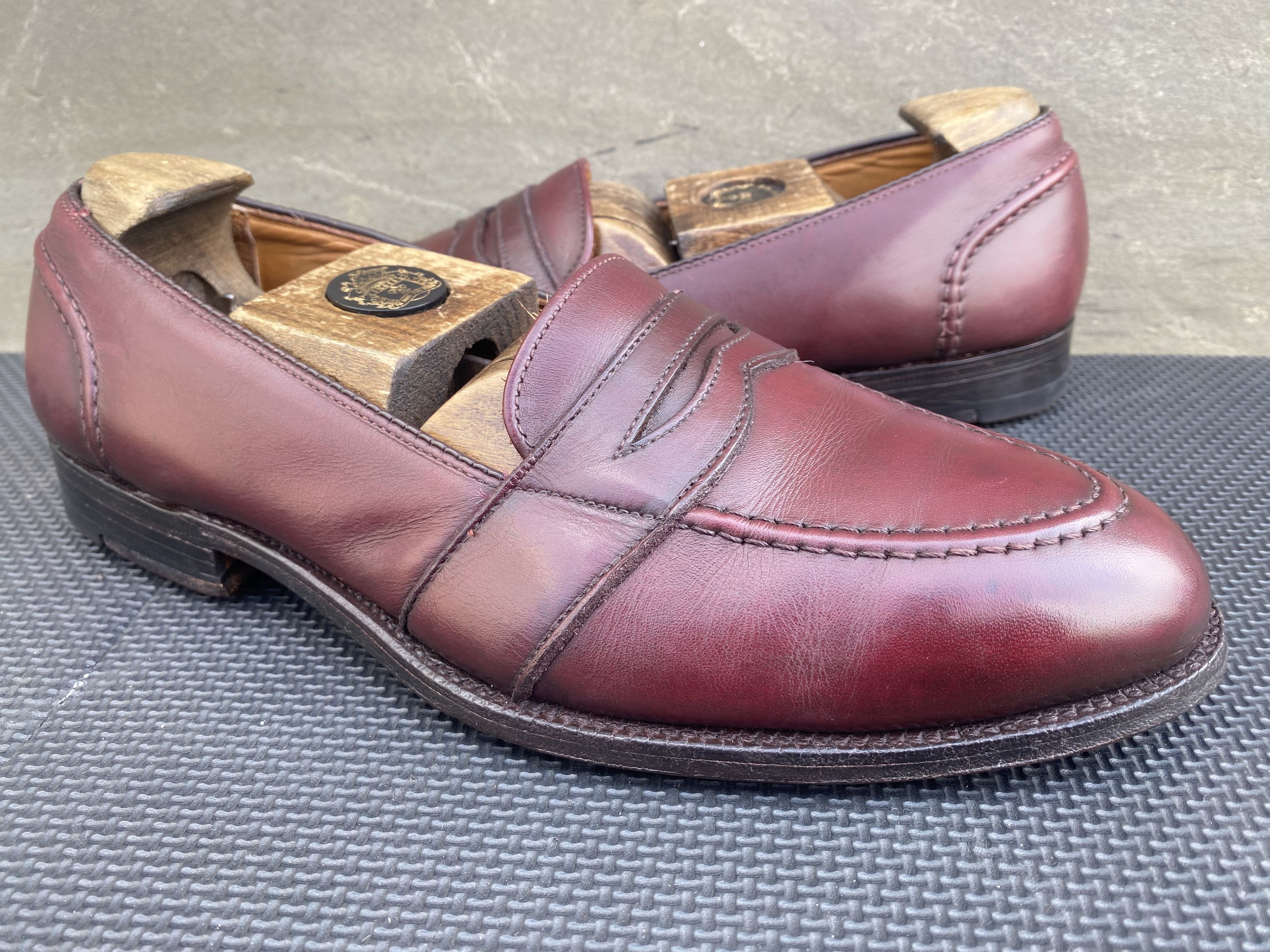 Alden Mint ALDEN New England 683 Burgundy Leather Penny Loafers | Grailed