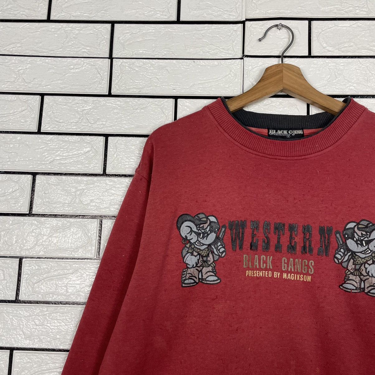 Japanese Brand Western Black Gang Crewneck Sweatshirt Size US L / EU 52-54 / 3 - 6 Thumbnail