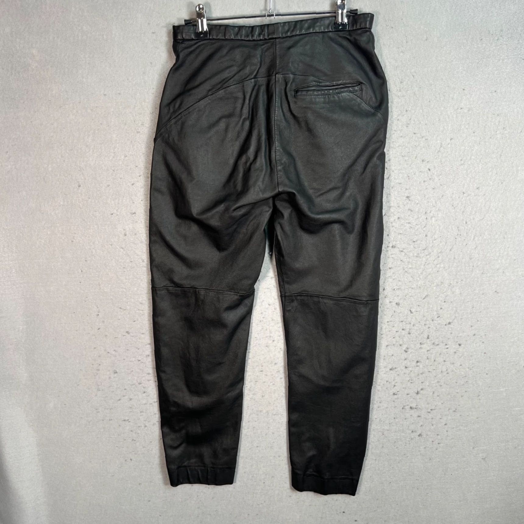 Whistles Whistles Black Leather Tapered Leg Pants Womens Size 4 Size 27" / US 4 / IT 40 - 2 Thumbnail