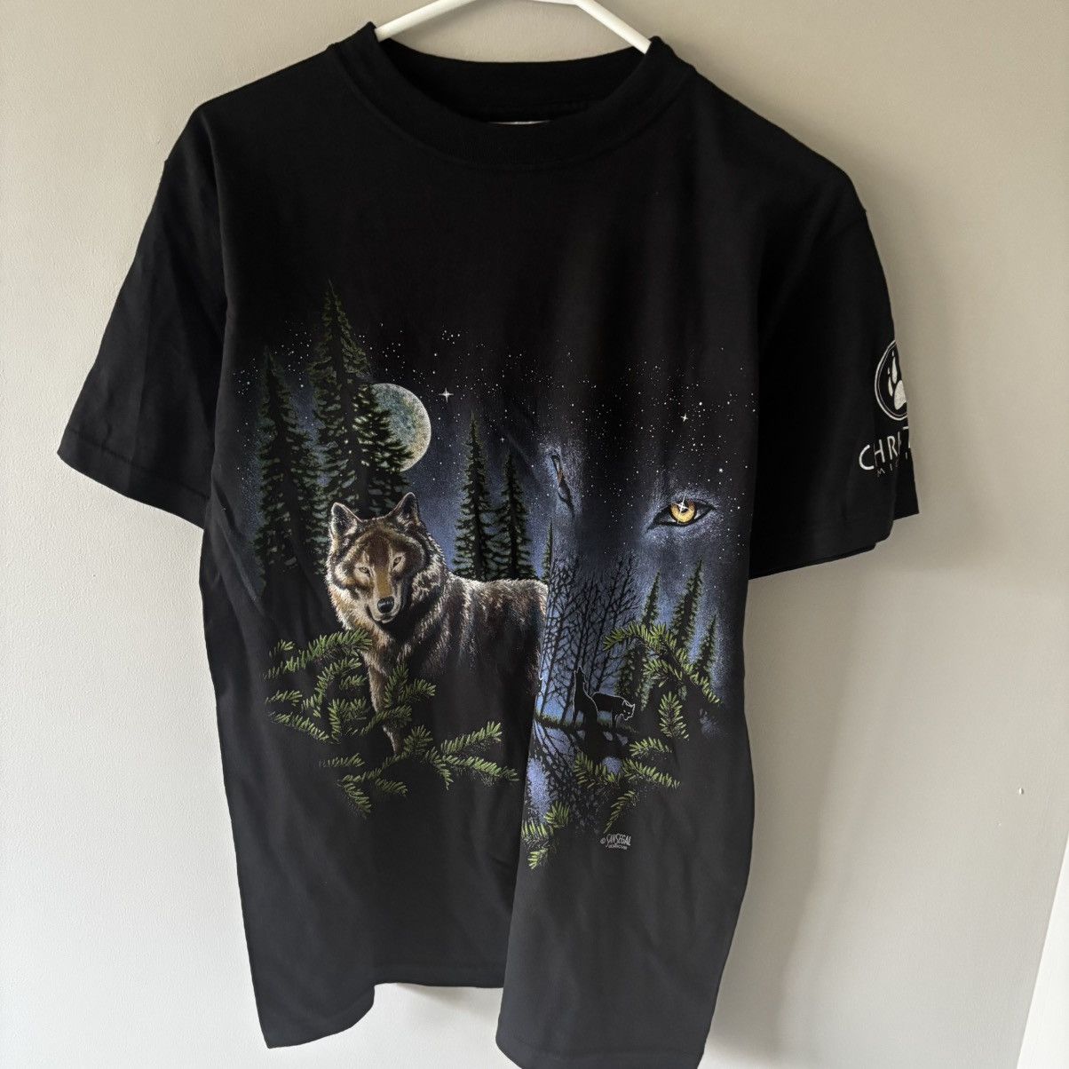 Vintage 2000s Vintage Front AOP Wolf Graphic Shirt Size US M / EU 48-50 / 2 - 1 Thumbnail