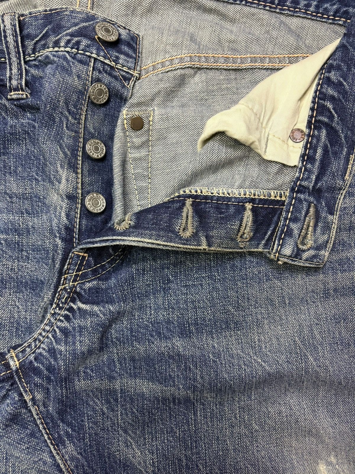 Johnbull Vintage Johnbull Selvedge Mud Wash Distress Baggy Jeans Size US 32 / EU 48 - 3 Thumbnail