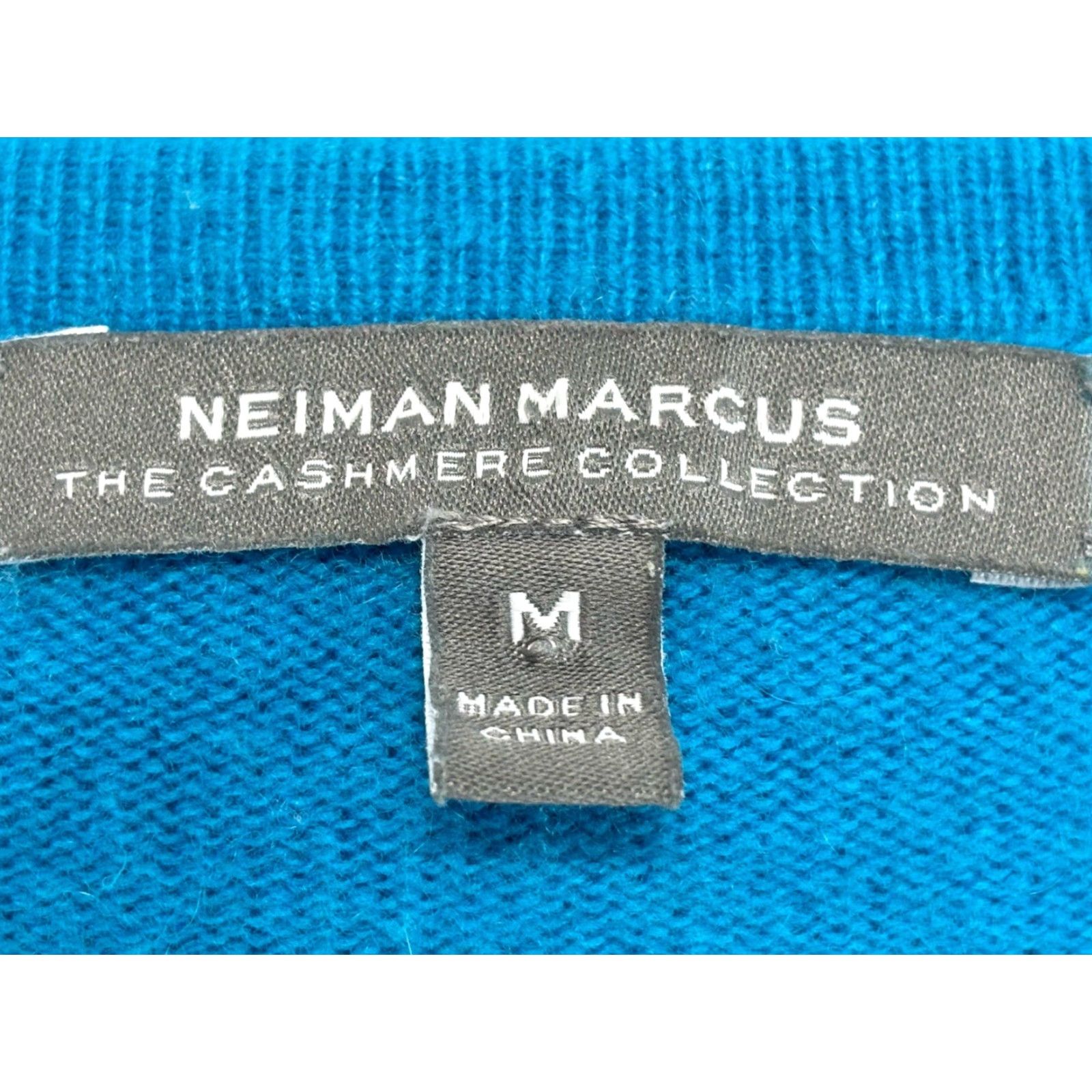 Neiman Marcus Neiman Marcus 100% Cashmere Sweater Womens M Aqua Blue Relaxed Fit Quiet Luxury Pullover Dolman Sleeve Short Sleeve Boxy Classic Size M / US 6-8 / IT 42-44 - 7 Thumbnail