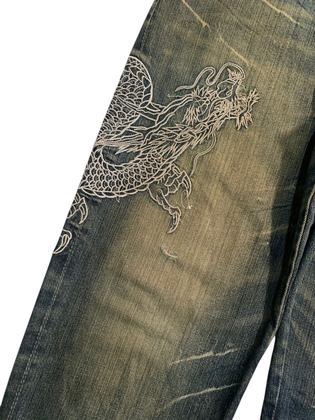 Kapital DRAGON EMBROIDERY INSPIRED BY KARAKURI DISTRESSED DENIM Size US 32 / EU 48 - 10 Thumbnail