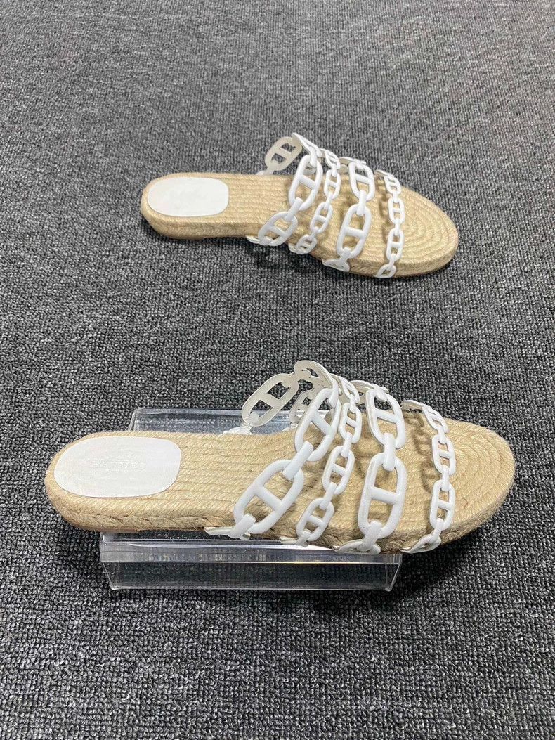 Hermes Hermes Woven Slide Sandals with Chain Detail-2506 Size US 8 / IT 38 - 3 Thumbnail
