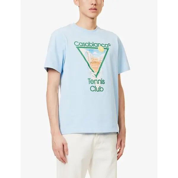 Casablanca o1mle0326 Printed T-Shirt Tennis Icon in Blue Size US S / EU 44-46 / 1 - 3 Thumbnail