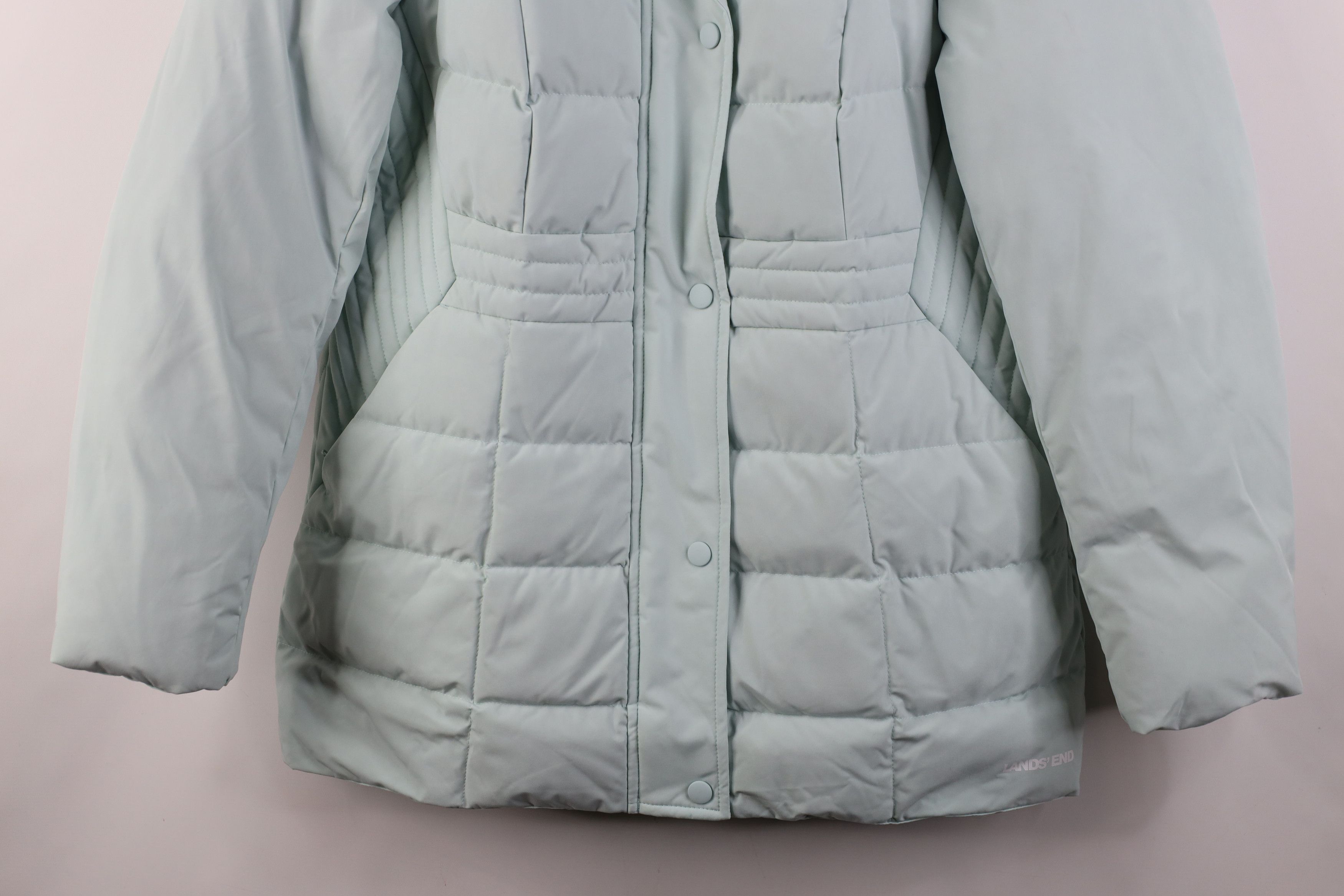 Lands' End Y2K Lands End Duck Down Hooded Full Zip Puffer Jacket Blue Size M / US 6-8 / IT 42-44 - 3 Thumbnail