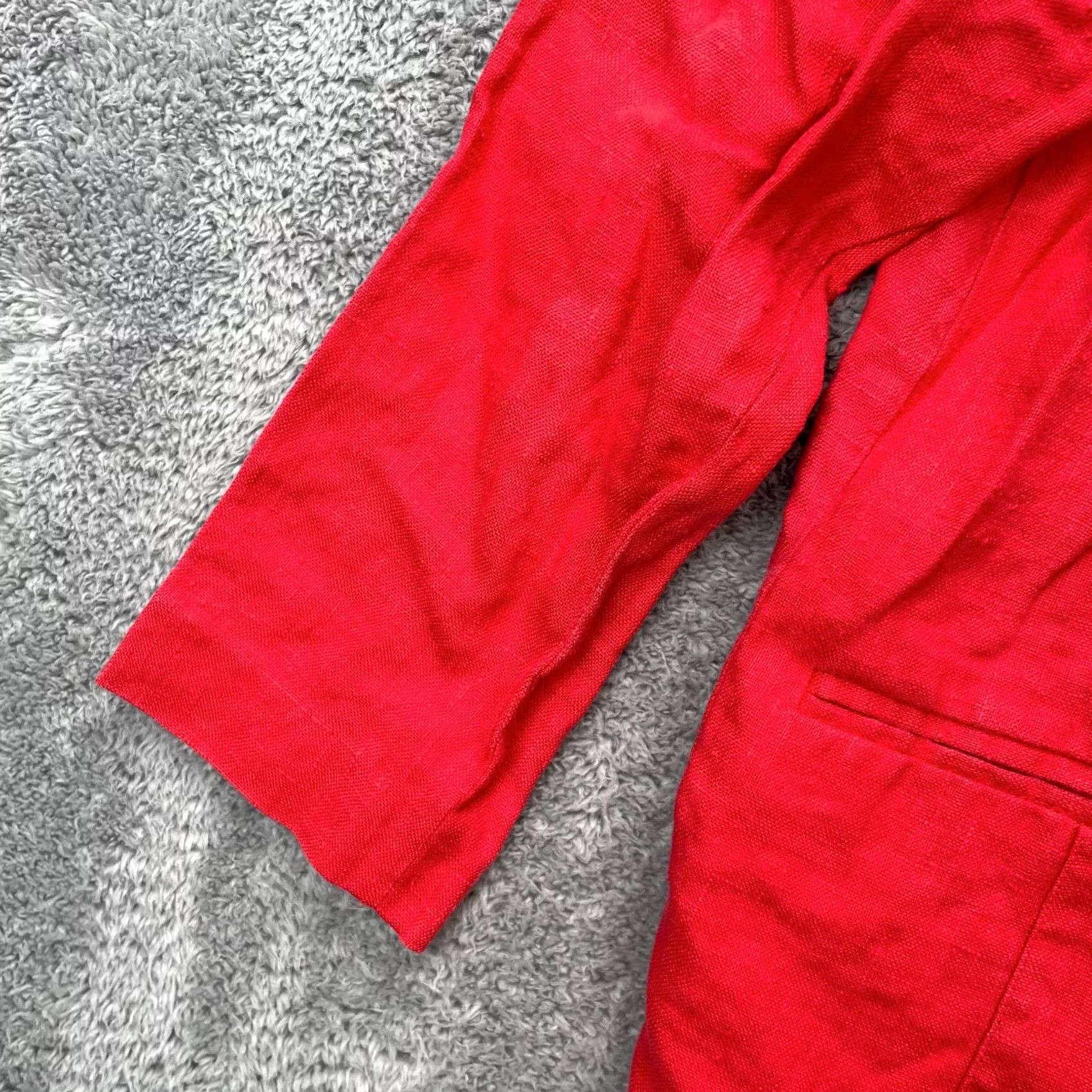 Doublet VINTAGE I Magnin Red Blazer Jacket Womens 6 80s Double Breasted Notch Lapel Coat Size M / US 6-8 / IT 42-44 - 3 Thumbnail