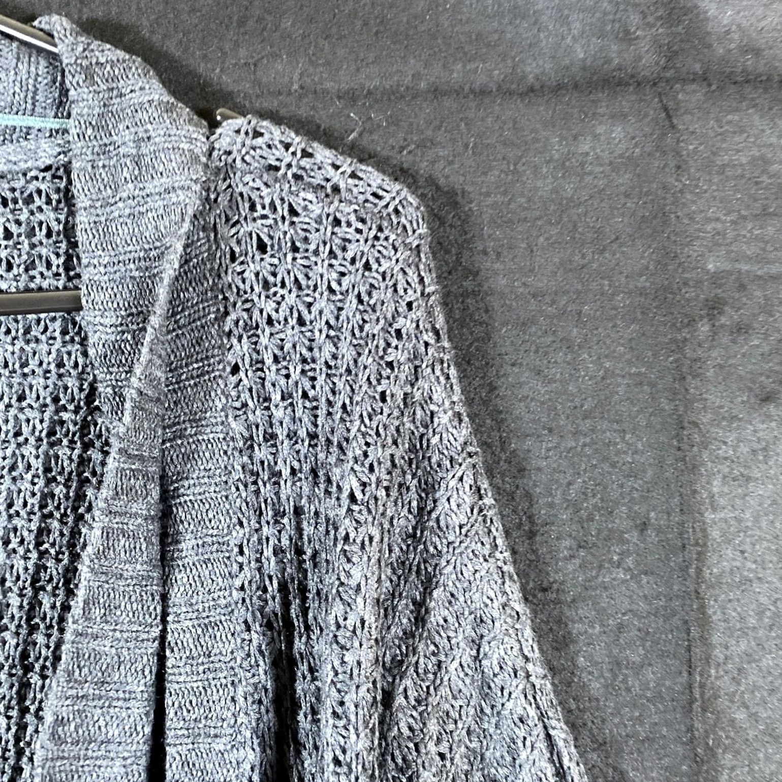 Vintage Sonoma Womens Cardigan Gray Open Knit Long Sleeve Cotton Blend M Shirt Size M / US 6-8 / IT 42-44 - 5 Thumbnail