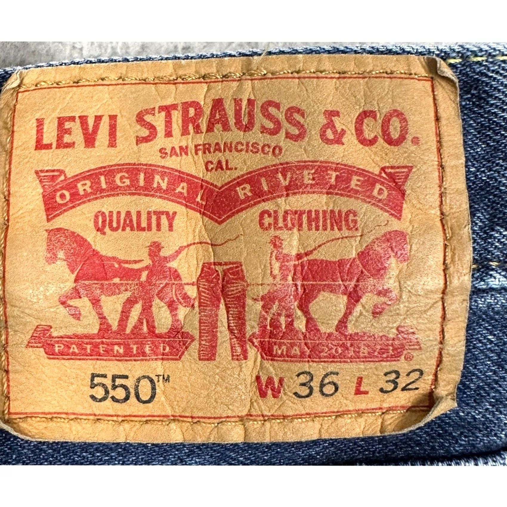 Levi's Levi's 550 Jeans Mens 36X32 Blue Relaxed Fit Straight Leg Red Tab Denim Pants Size US 36 / EU 52 - 3 Thumbnail