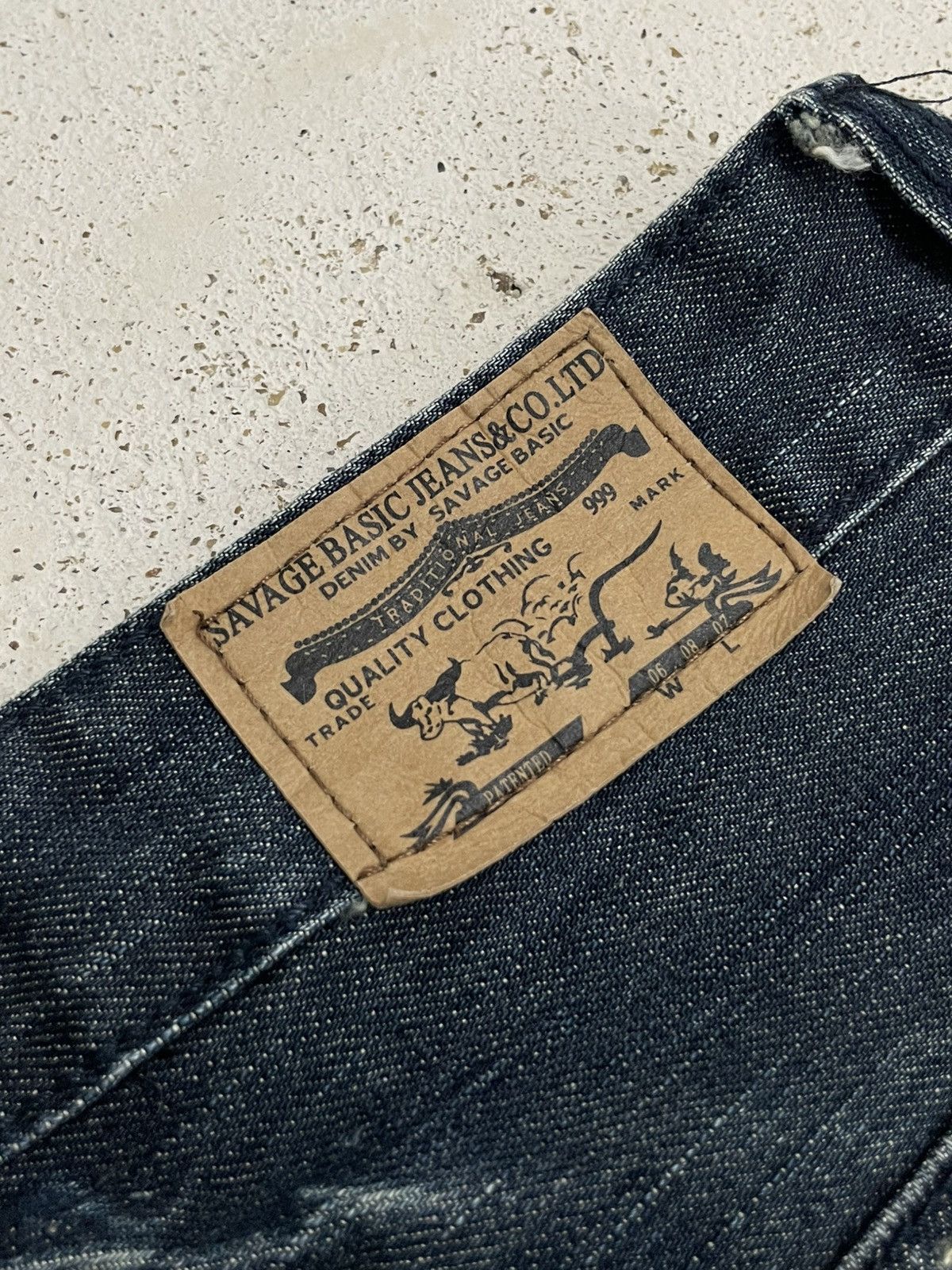 Other Savage Denim Mud Wash Distressed 3D Whisker I6W9 Size US 29 - 20 Thumbnail