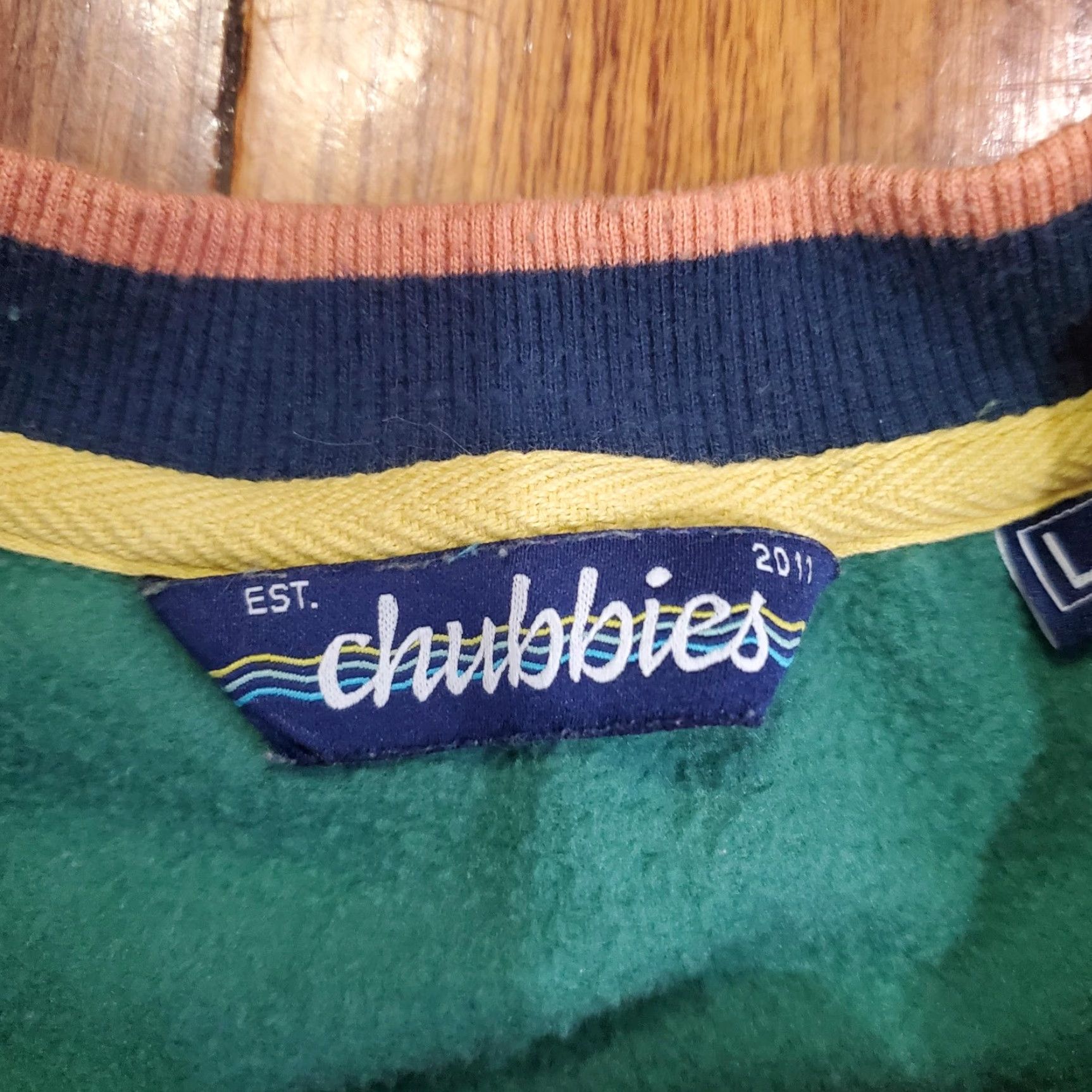 Chubbies Chubbies Sweatshirt Mens Large Green Sky's Out Thighs Out Fleece Pullover Size US L / EU 52-54 / 3 - 6 Thumbnail