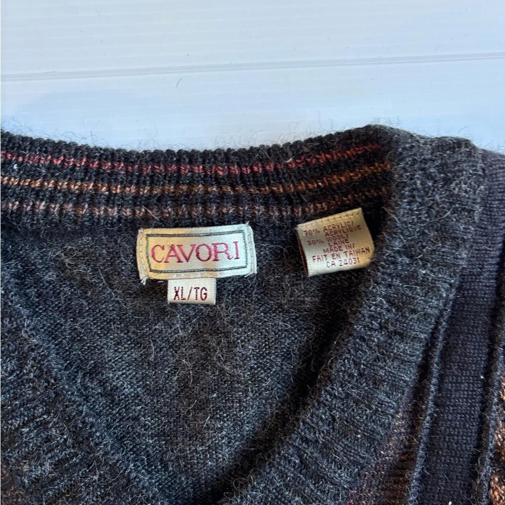 Designer Vintage Cavori Jacquard Sweater Size US XL / EU 56 / 4 - 3 Thumbnail