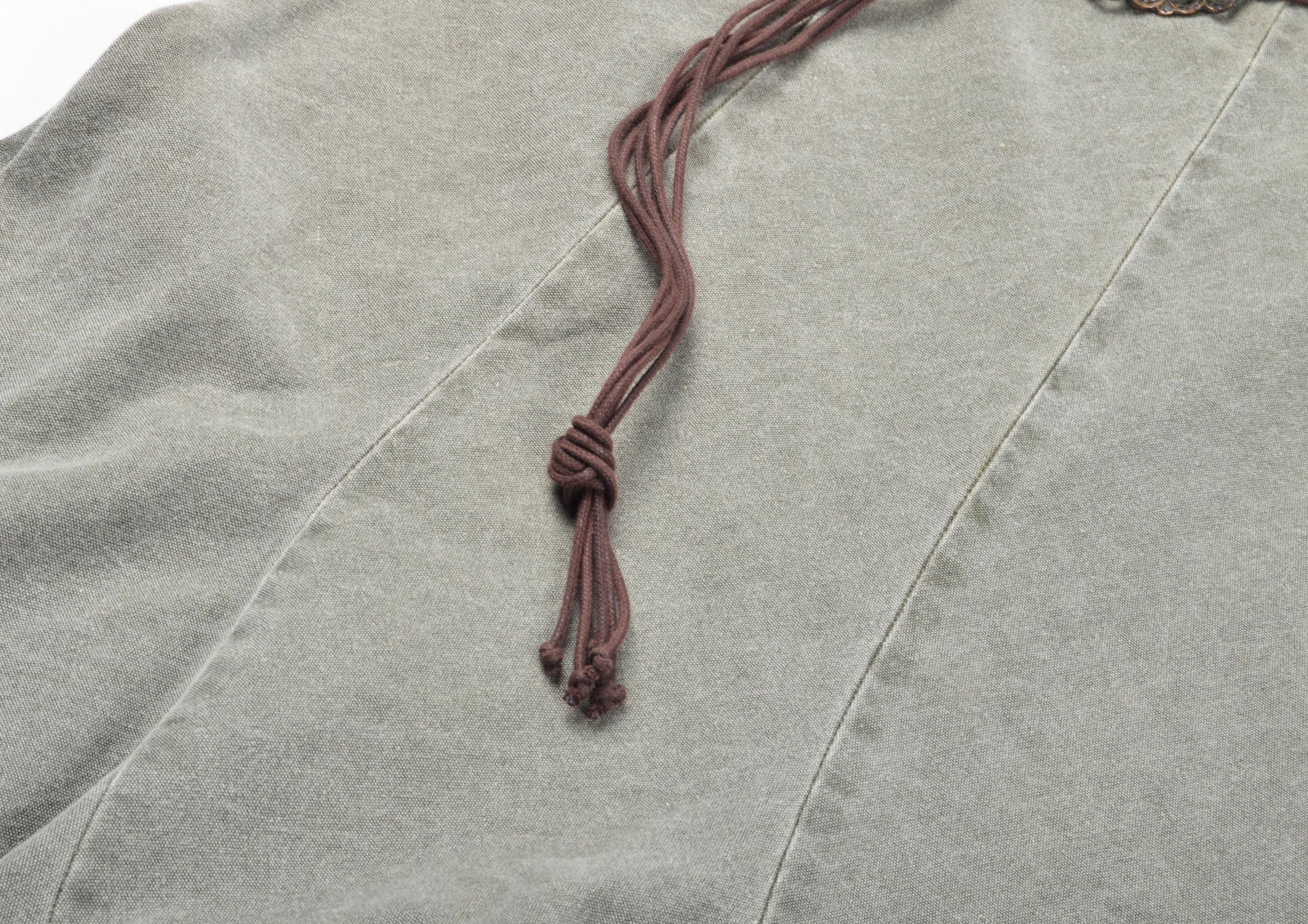 Vintage Per Una Y2K Boho Khaki Flared Midi Skirt with Braided Belt Size 30" / US 8 / IT 44 - 6 Thumbnail