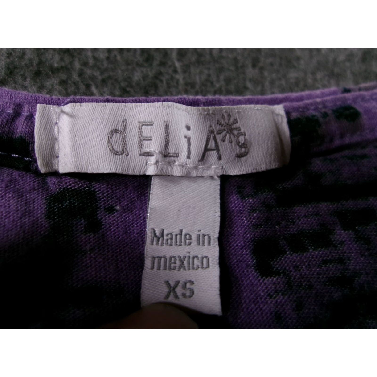 Vintage Delias Dress Womens XS Purple Cityscape Graphic Short Sleeve Tunic Fitted Casual Mini Size XS / US 0-2 / IT 36-38 - 7 Thumbnail