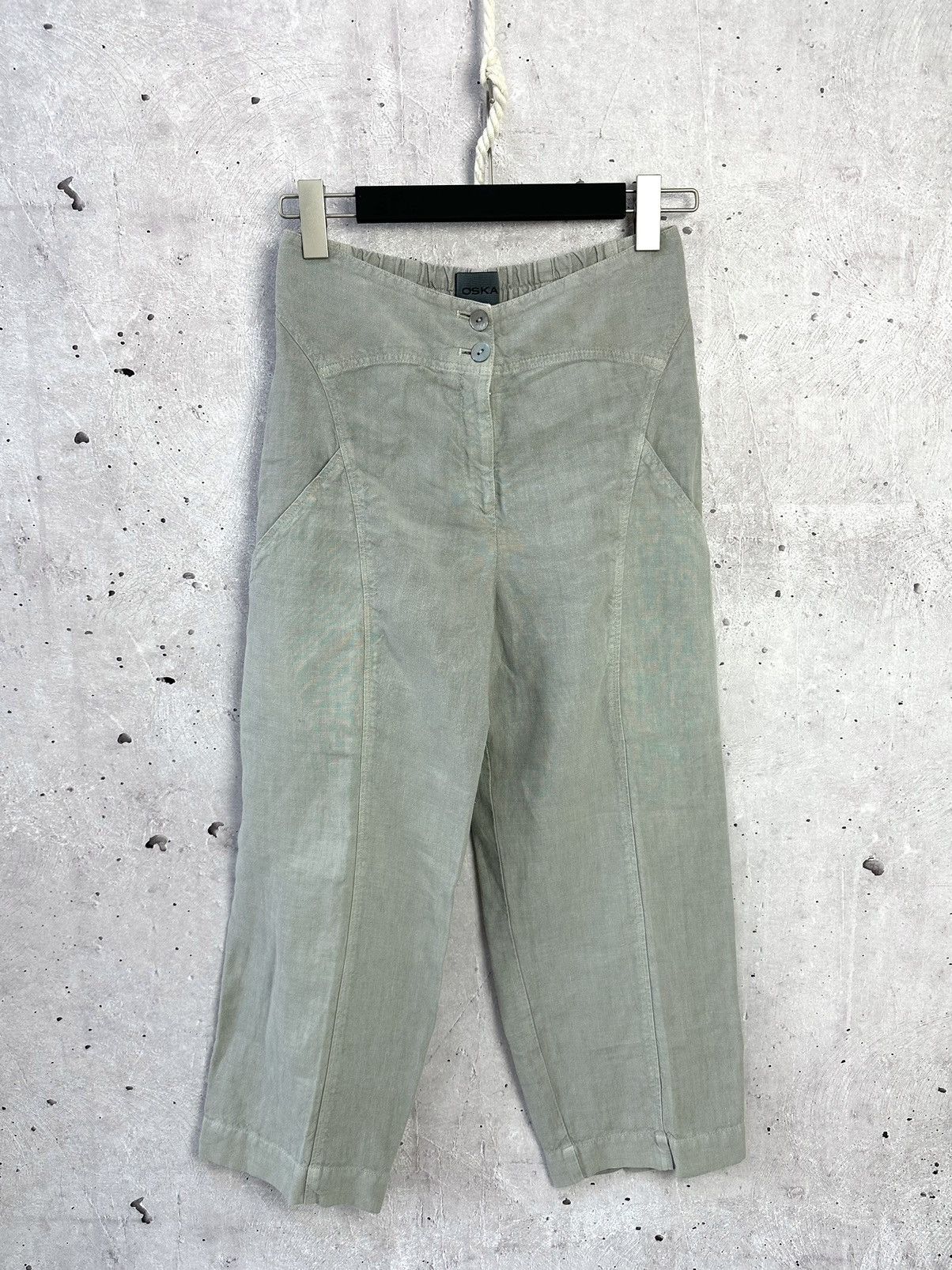 If Six Was Nine Vintage OSKA Linen Japanese Grey Pants Size 30" / US 8 / IT 44 - 1 Thumbnail