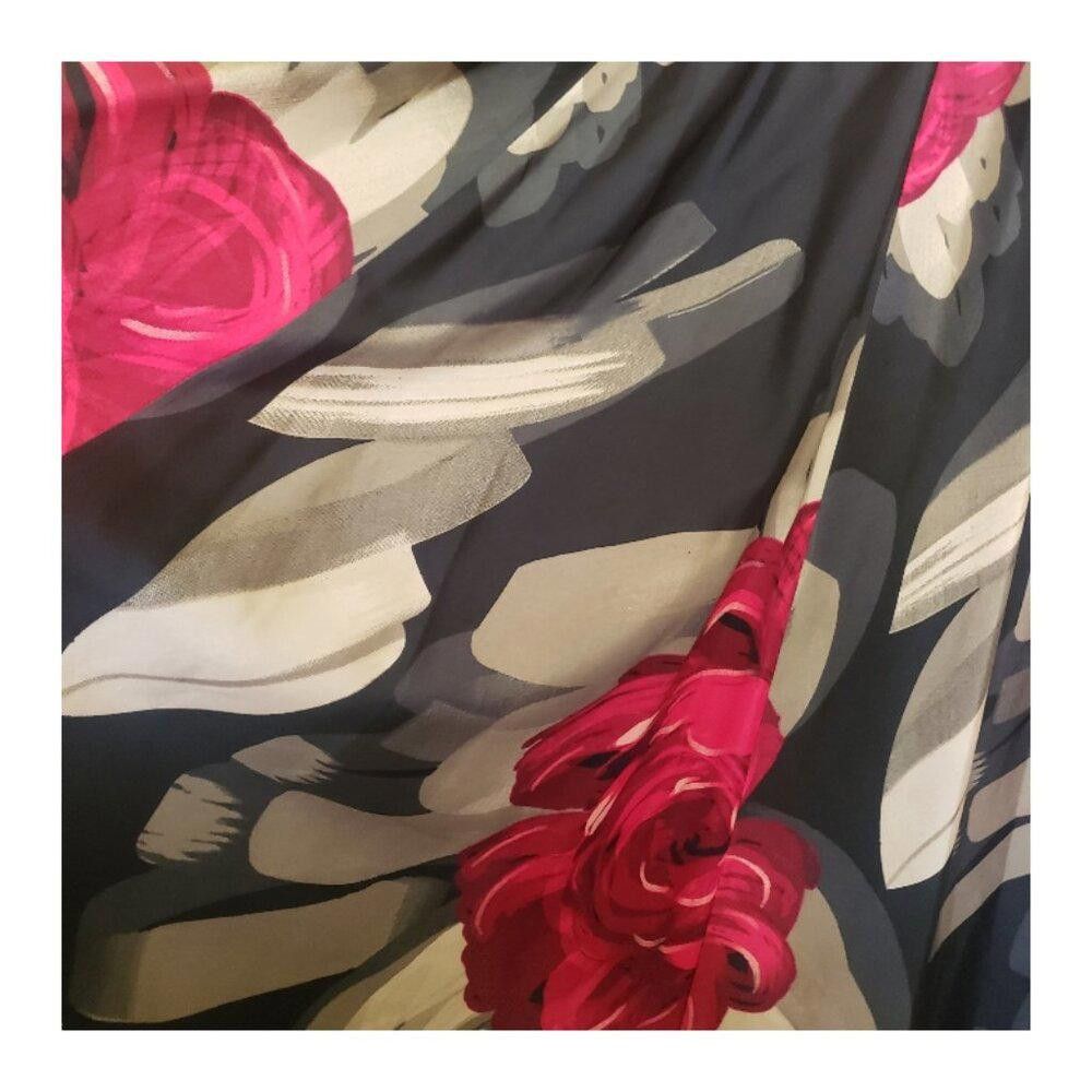 Designer CT554 truly 4 you Black & Red Maxi Floral Skirt XL Size 40" / US 18 - 4 Thumbnail
