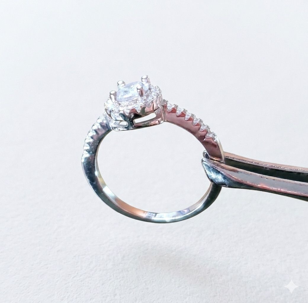 Other RYZE Size 7 Ring 925 Sterling Silver Cubic Zirconia Halo Size ONE SIZE - 7 Thumbnail