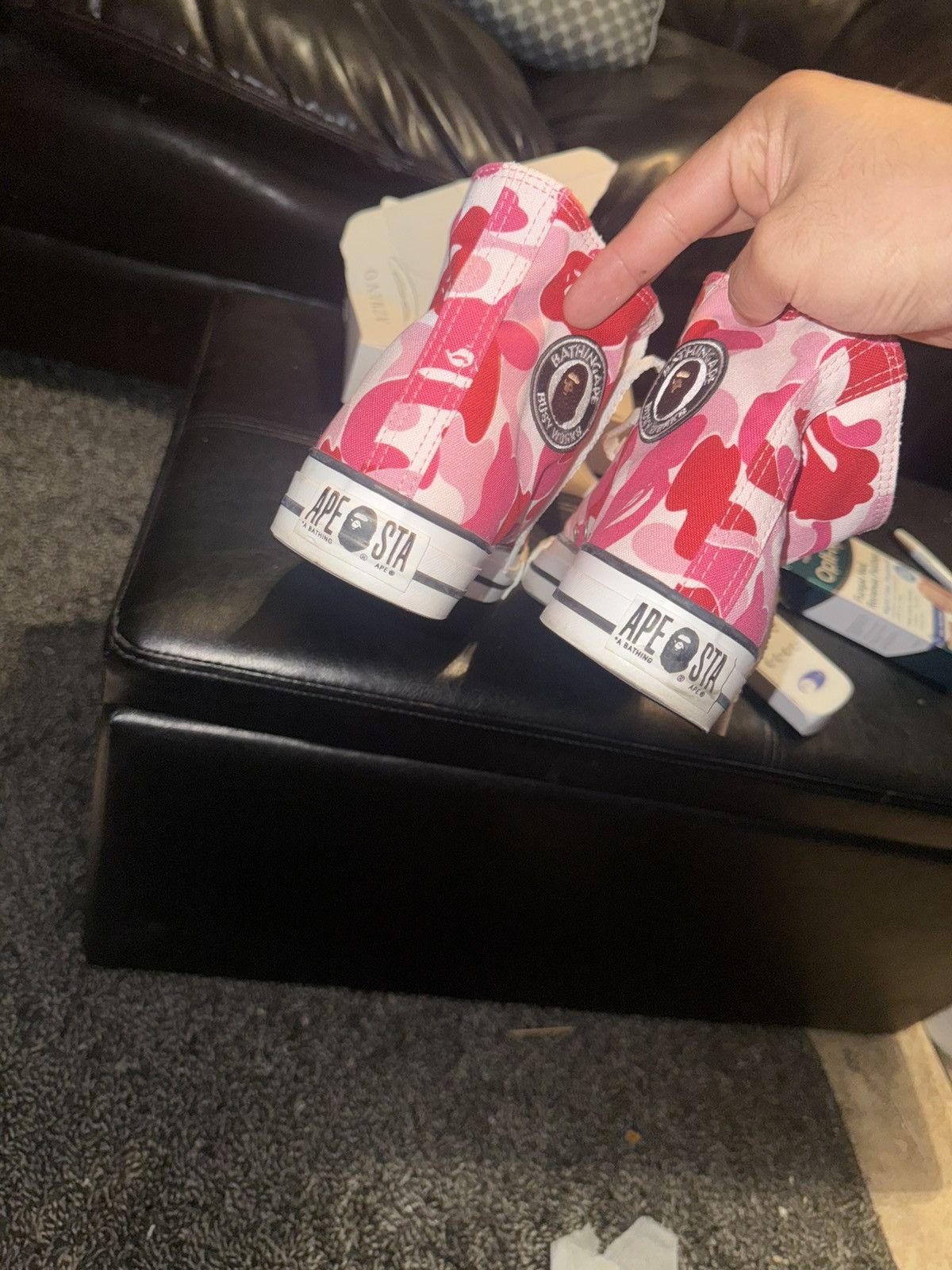 Bape BAPE APE STA HI ABC CAMO PINK RED Size US 9 / EU 42 - 4 Thumbnail