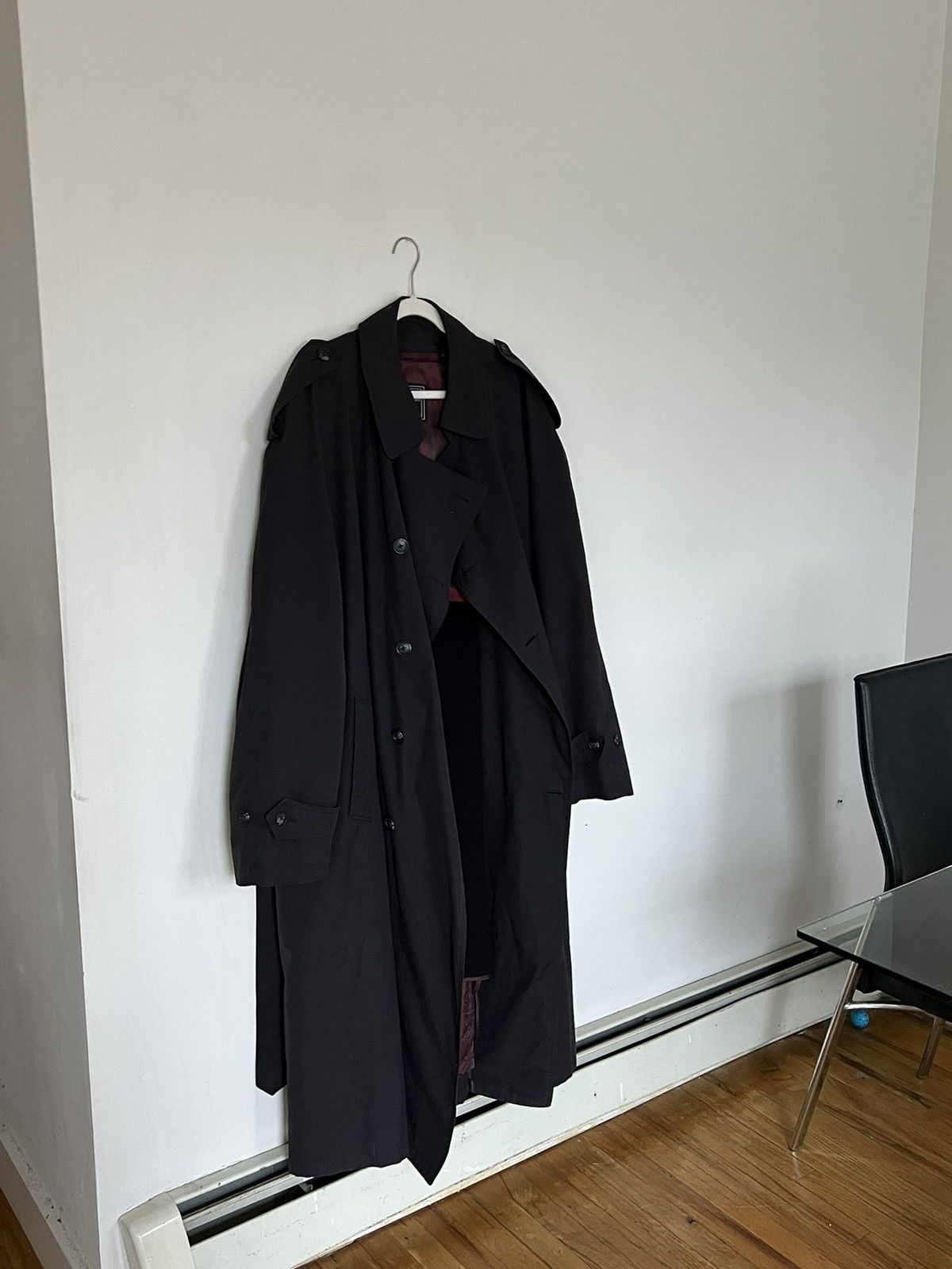 image of Christian Dior Monsieur Double Breasted Rain Coat in Navy, Men's (Size Medium)