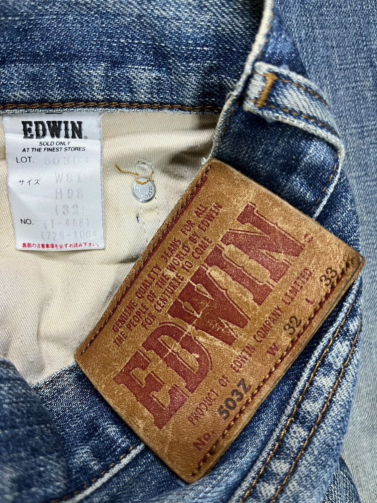 Edwin × Japanese Brand Vintage Japanese Edwin 503 Blue Wash Distressed Baggy Jeans Size US 32 / EU 48 - 9 Thumbnail