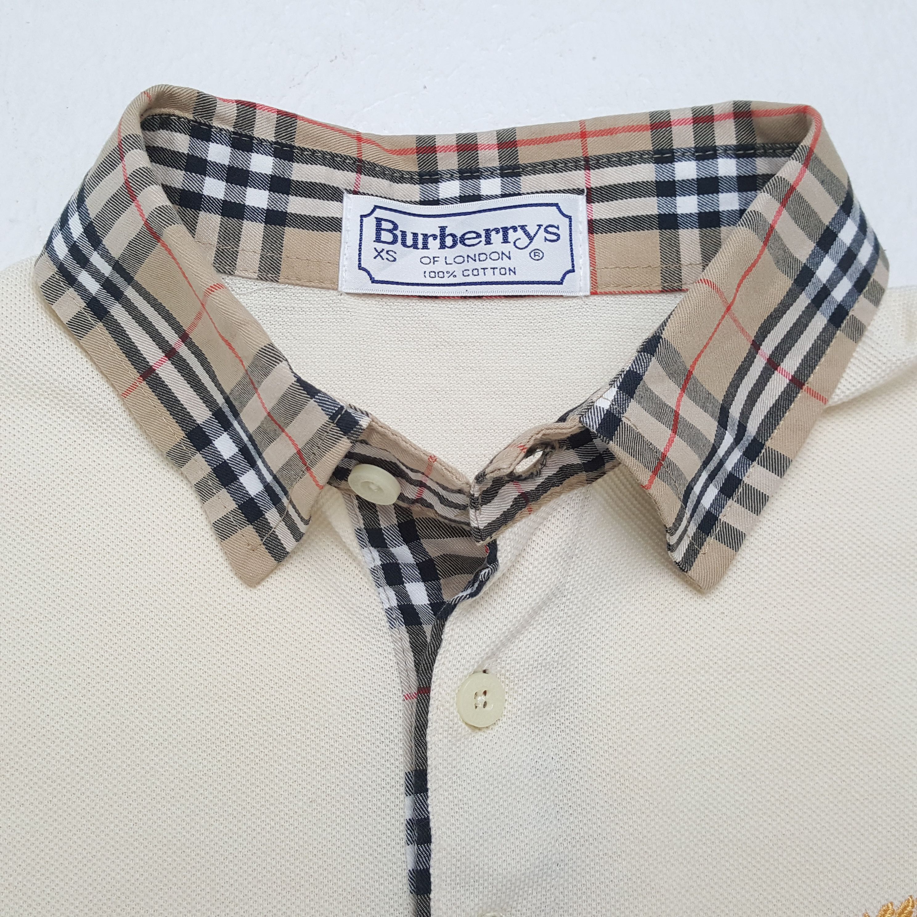 Burberry × Vintage Vintage BURBERRYS Nova Check Collar Design Polos Size US S / EU 44-46 / 1 - 8 Thumbnail