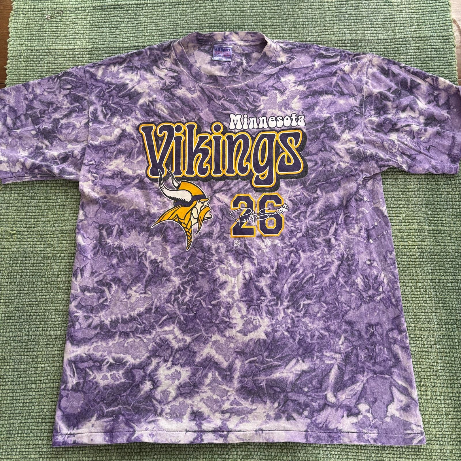 NFL × Vintage Vintage 1990s Tie Dye Minnesota Vikings Single Stitched Tee Size US XL / EU 56 / 4 - 2 Thumbnail