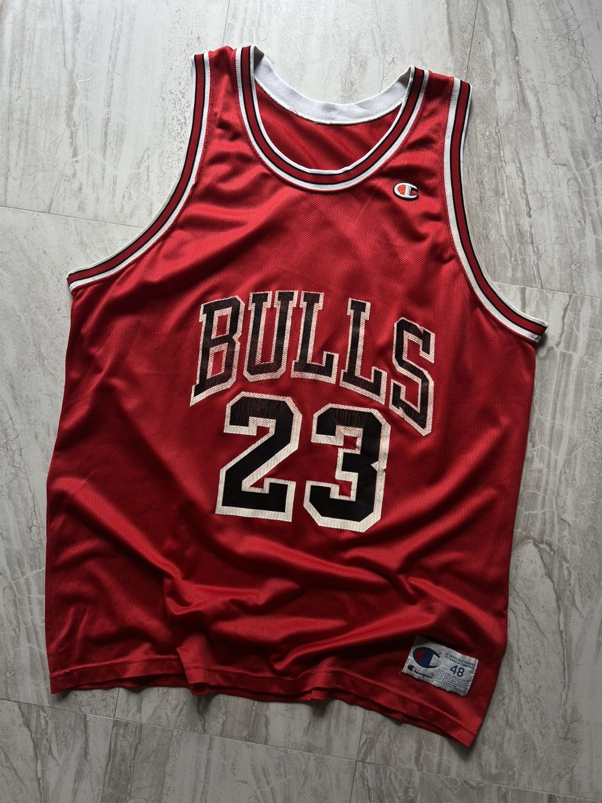 Champion Vintage 90’s Champion Chicago Bulls Jordan MJ NBA Jersey Size US XL / EU 56 / 4 - 1 Thumbnail
