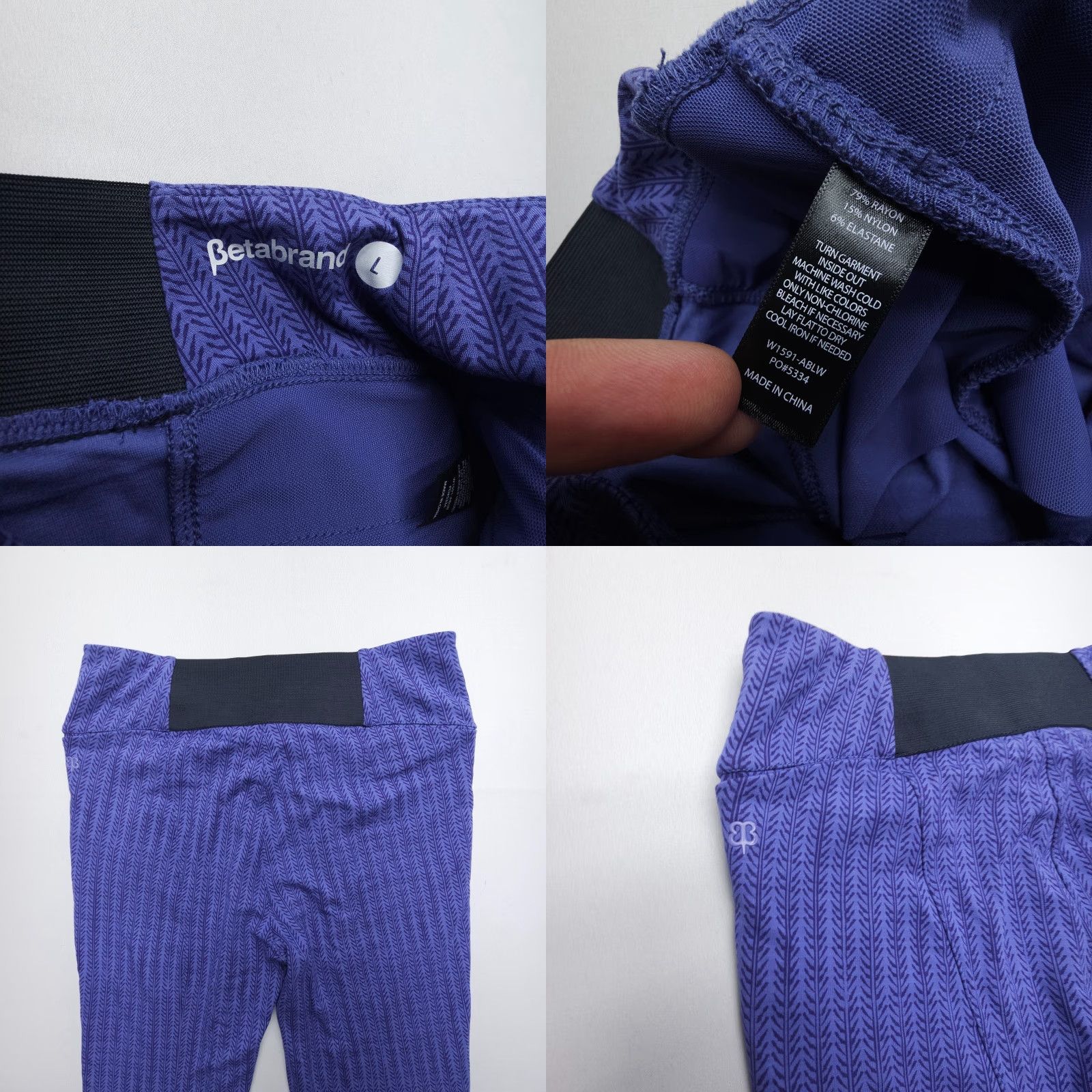 Vintage Betabrand Pull On Purple Power Down Pants Ankle Leggings Size Large Slim Size 36" / US 14 / IT 50 - 8 Thumbnail