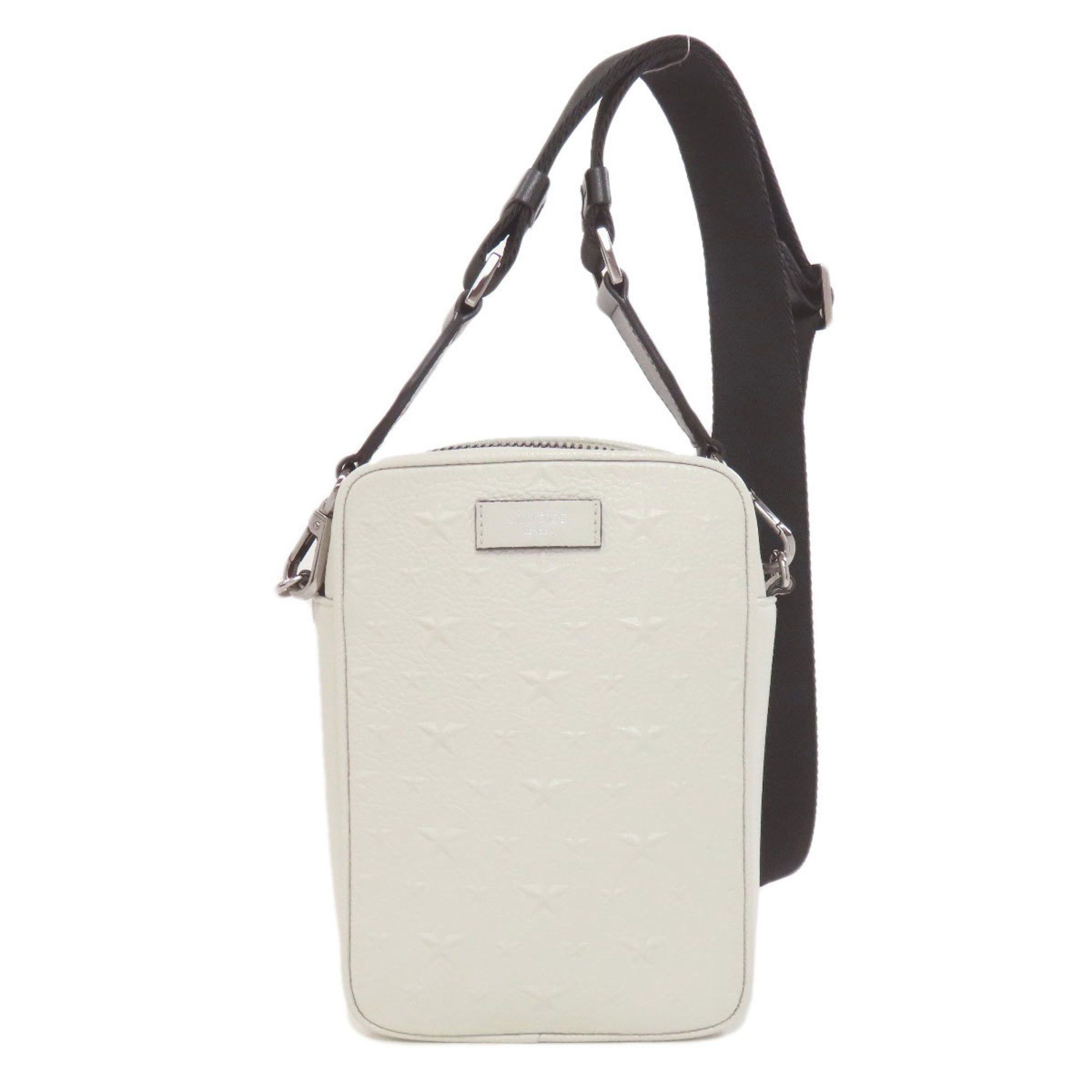 Jimmy Choo Kimmy Camera Star Embossed Shoulder Bag Leather Women's in White