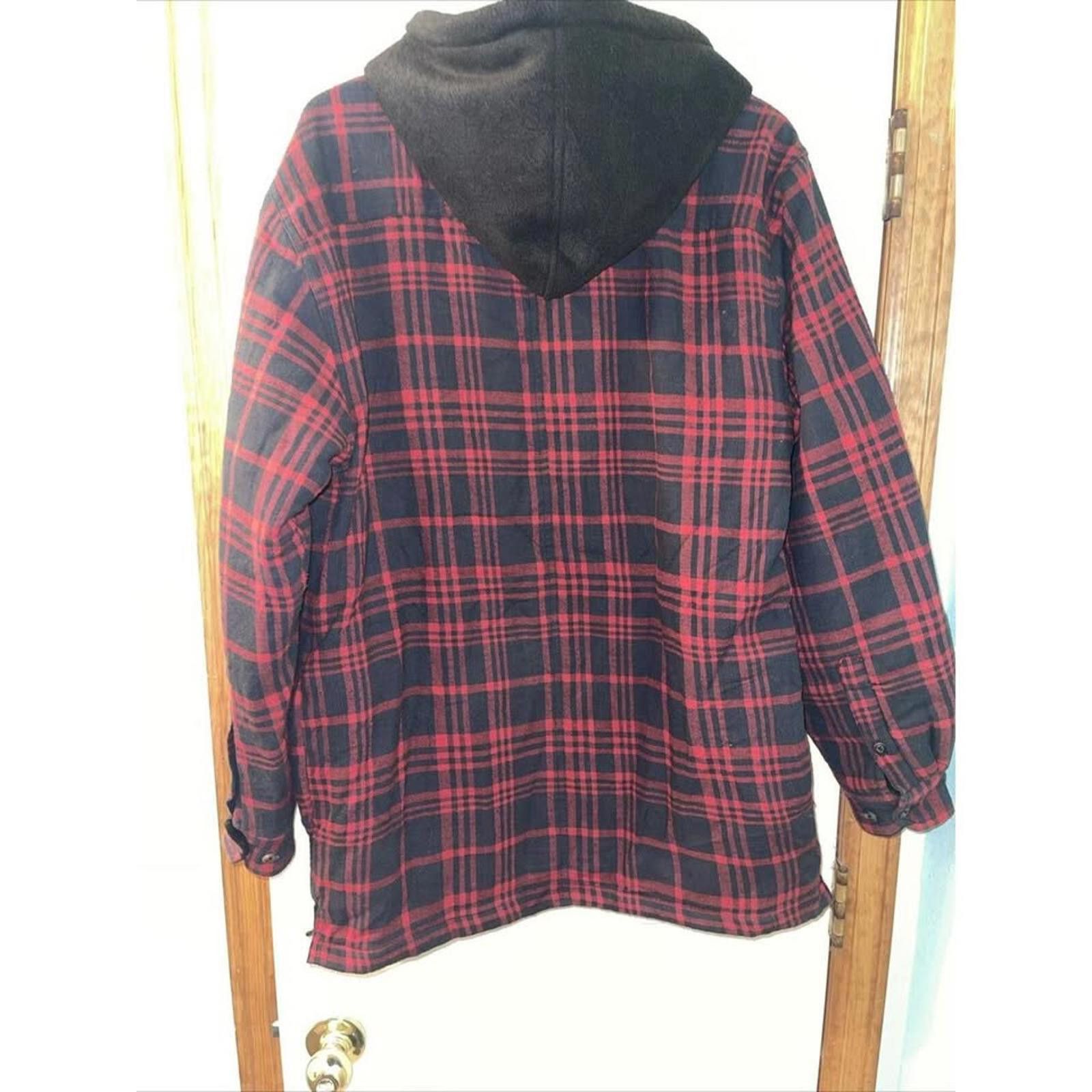 Other Puritan Men’s Red and Black Plaid Jacket with Hood Size US S / EU 44-46 / 1 - 8 Thumbnail