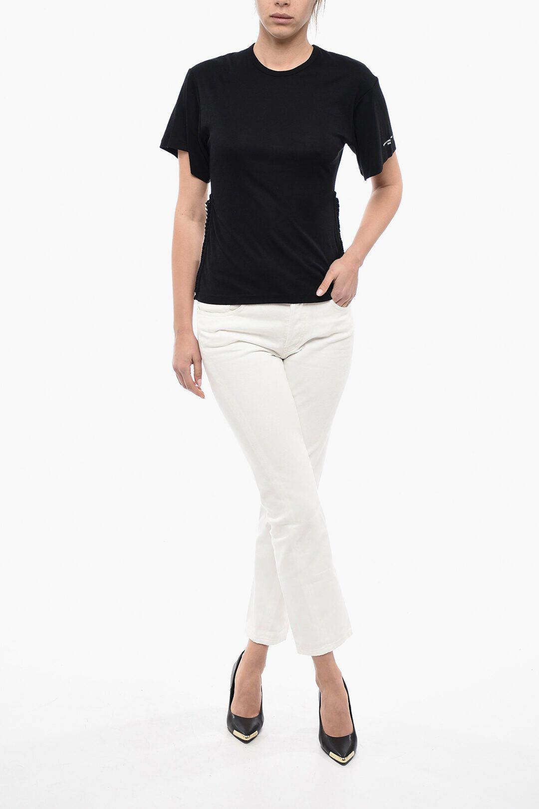 Stella McCartney og1mm0824 Cotton Blend T-Shirt With Chain in Black Size XS / US 0-2 / IT 36-38 - 4 Thumbnail
