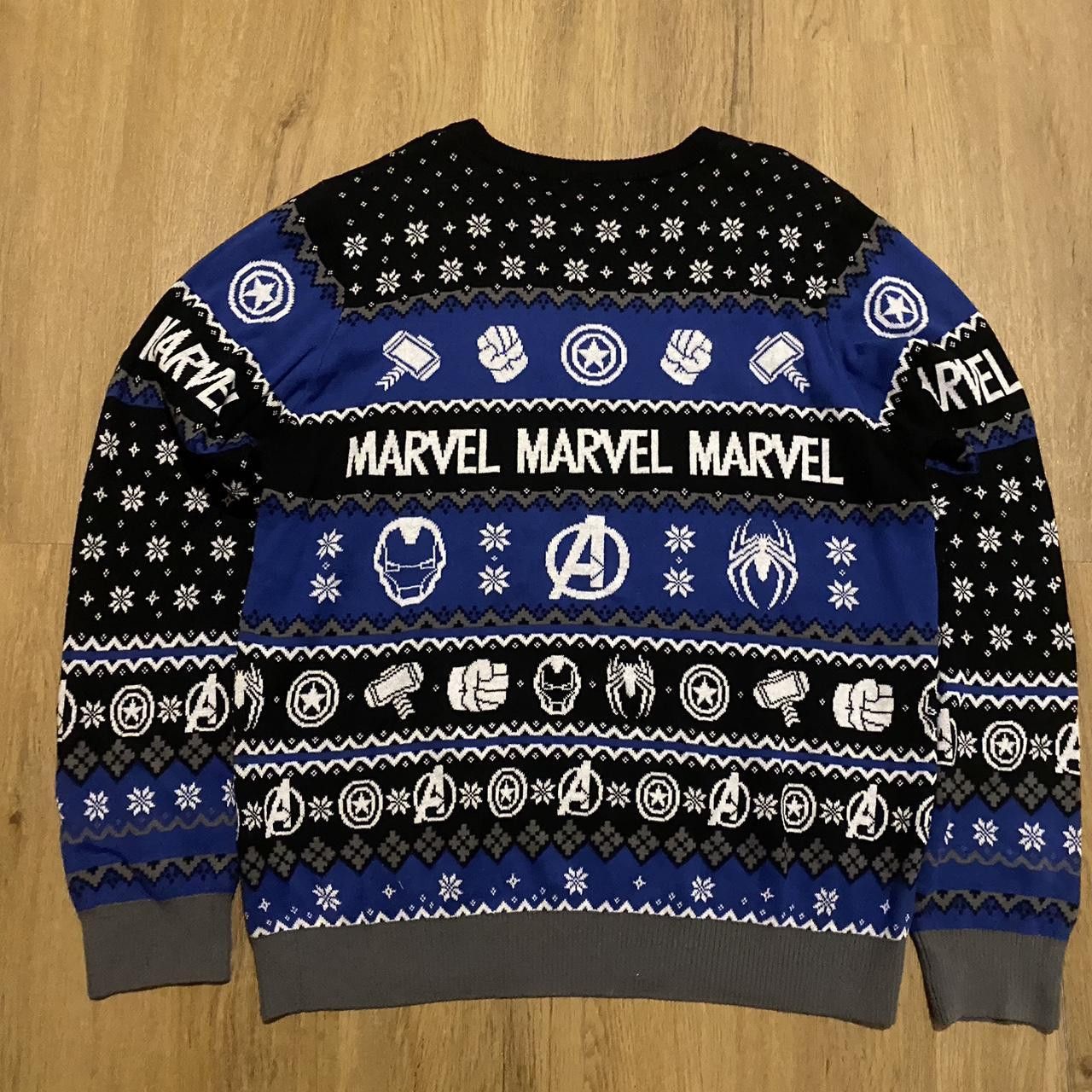 Marvel Comics Black and blue Marvel Avengers Christmas jumper Size US M / EU 48-50 / 2 - 2 Thumbnail