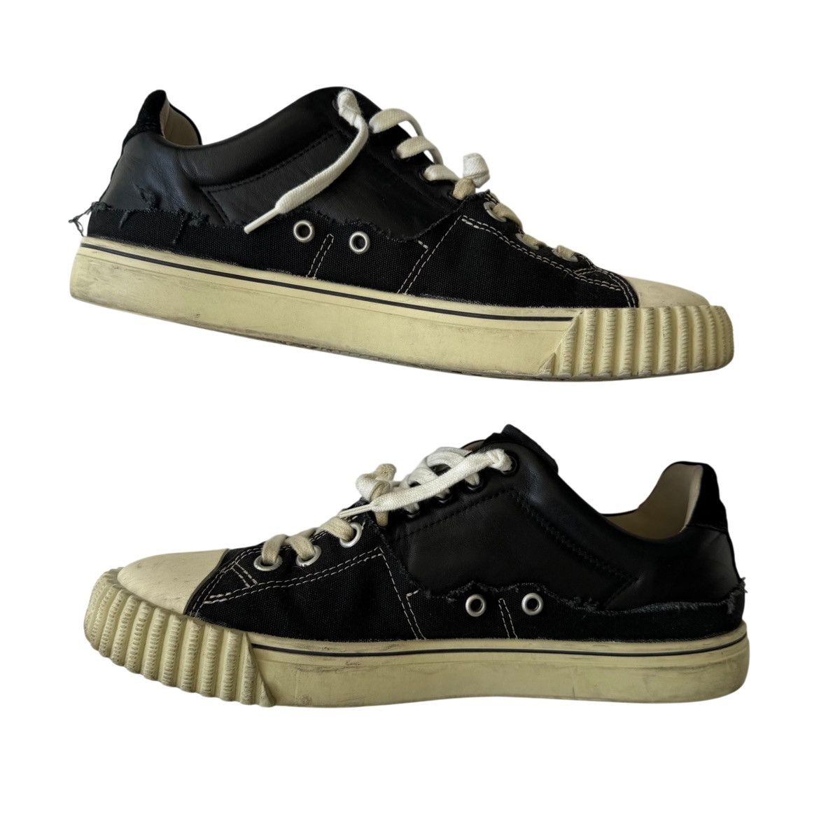 Maison Margiela Maison Margiela New Evolution Hybrid Sneakers Black Leather Size US 9 / EU 42 - 3 Thumbnail